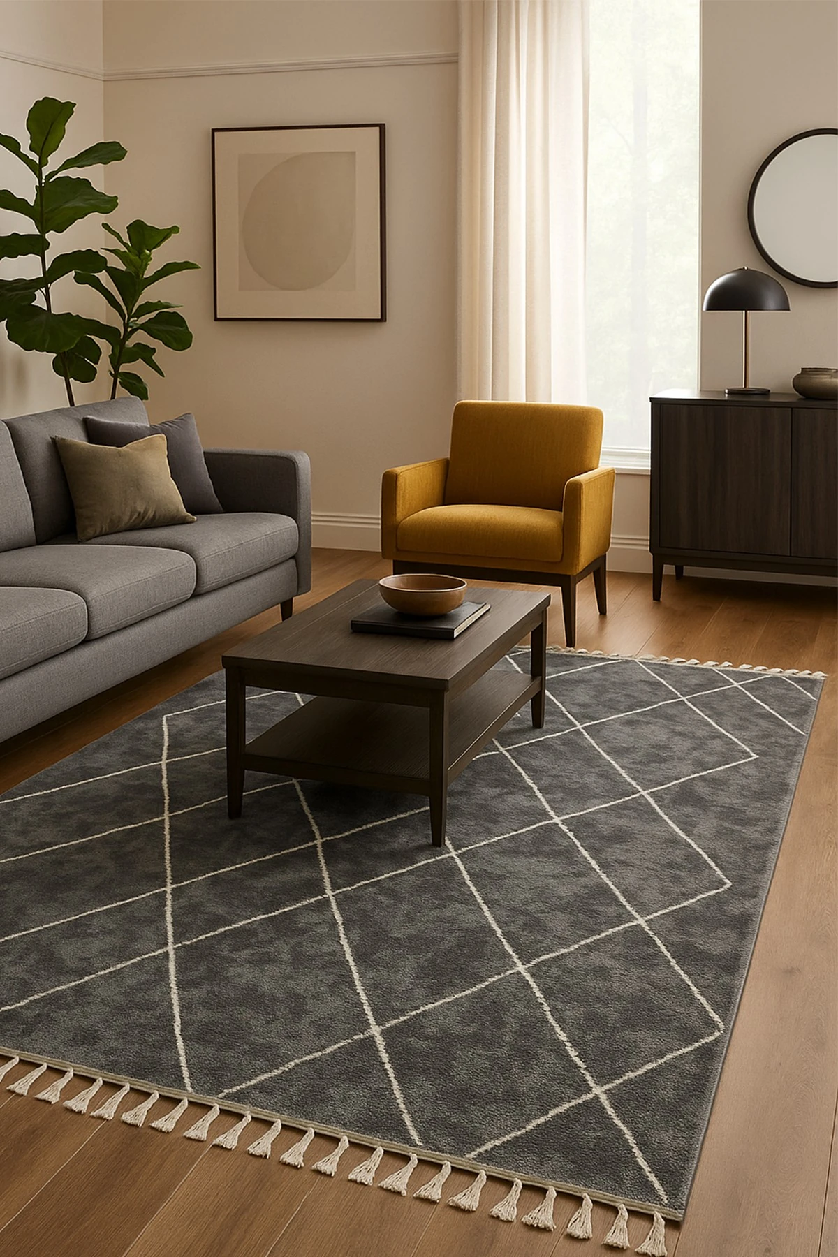 Pentaya GST 03 Gri - Salon, Koridor (Yolluk), Mutfak, Antre, Yatak ve Oturma Odası Halısı