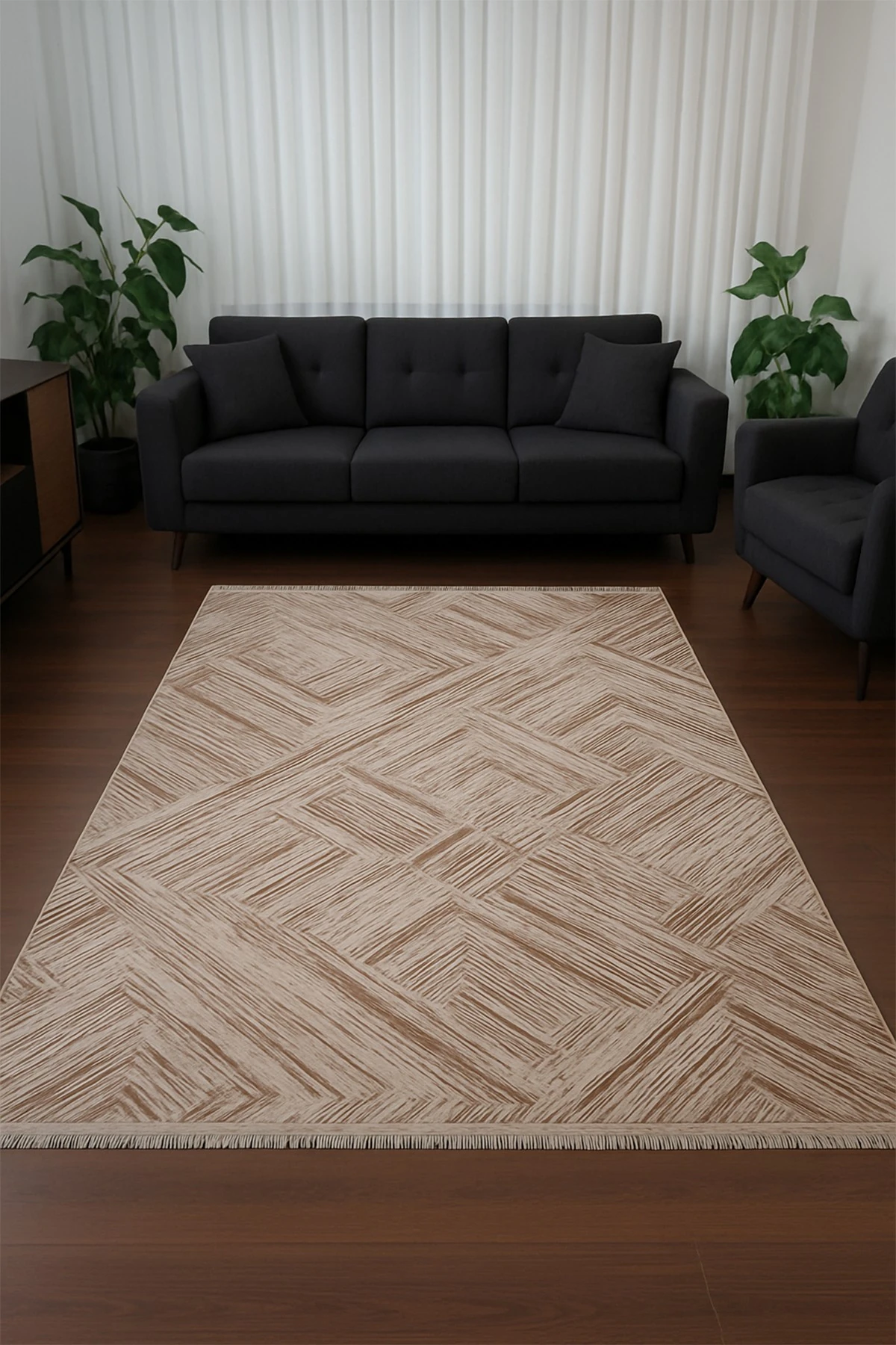 Mirvari 4093 Bej - Salon, Koridor (Yolluk), Mutfak, Antre, Yatak ve Oturma Odası Halısı