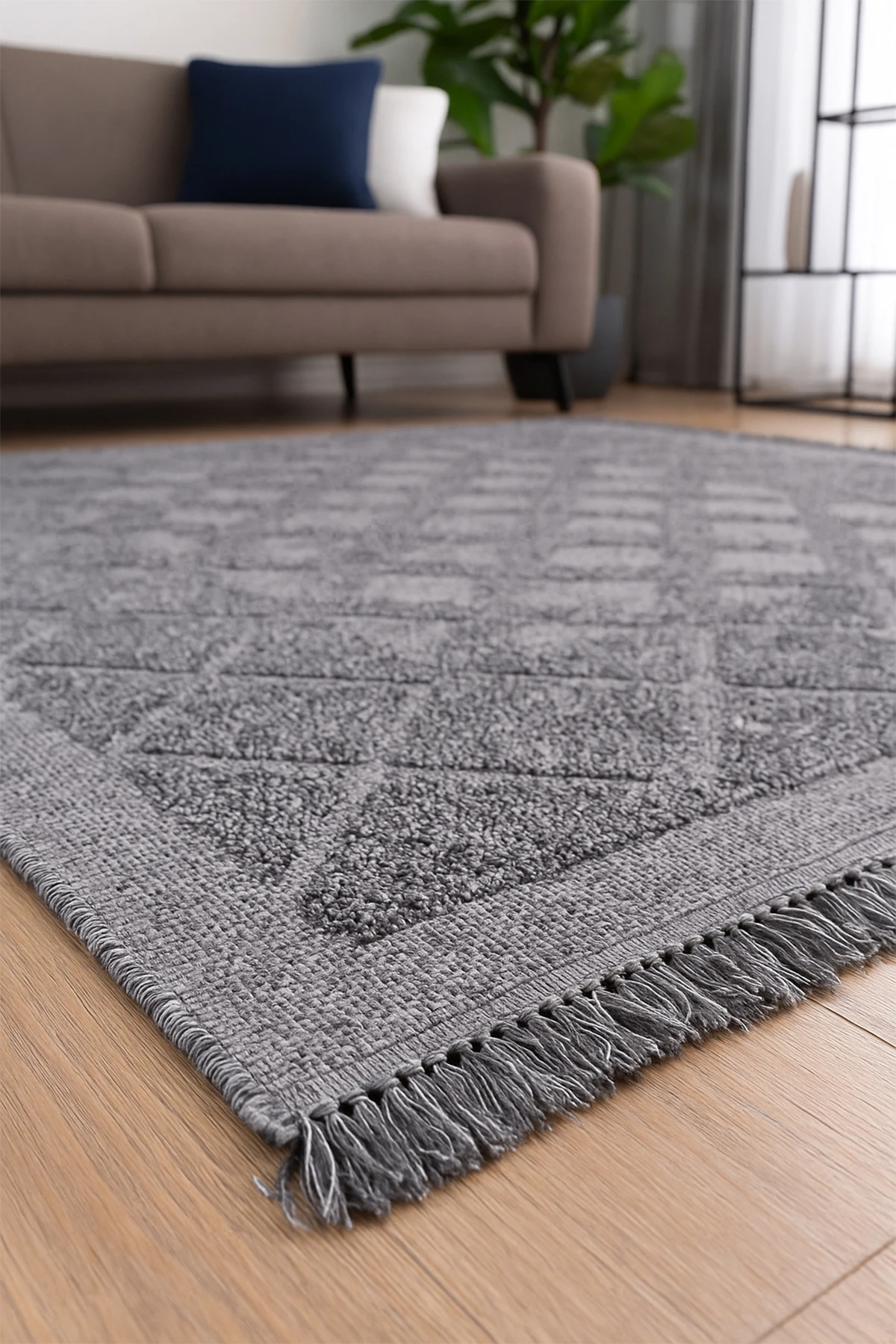 Velino 7512 Antrasit - Salon, Koridor (Yolluk), Mutfak, Antre, Yatak ve Oturma Odası Halısı