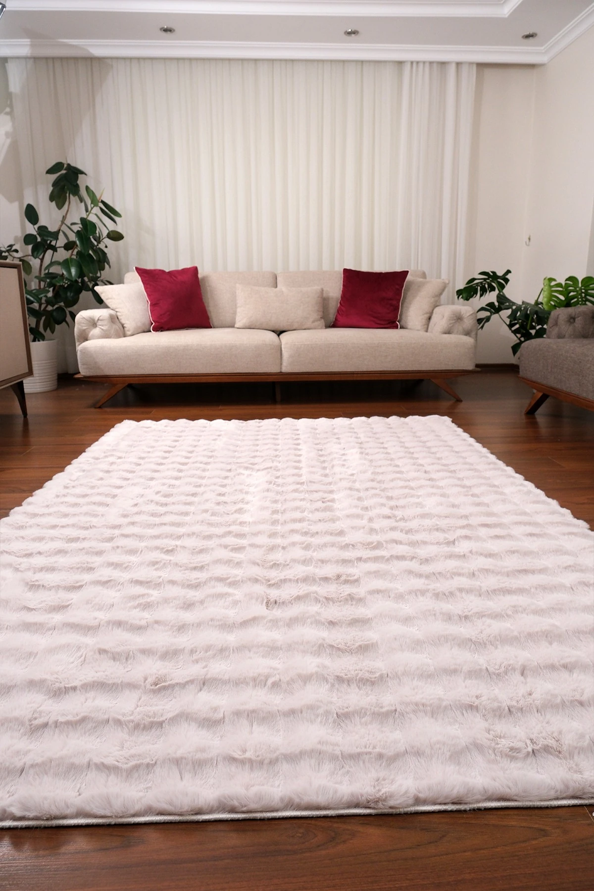 Liva Lva Shaggy Pofuduk Halı Beyaz - Salon, Koridor, Yolluk Mutfak, Yatak Ve Oturma Odası Halısı