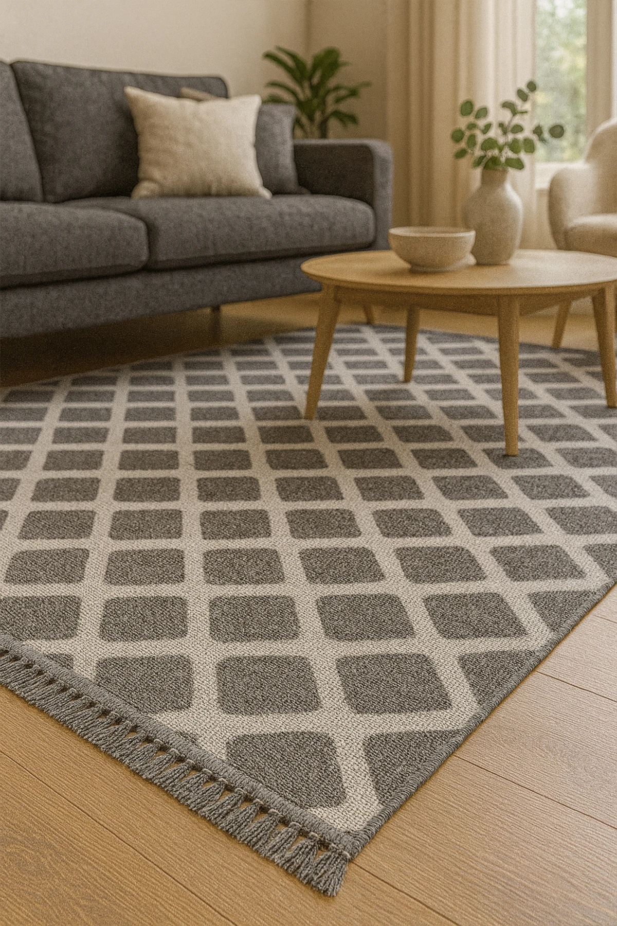 Velino 7508 Antrasit - Salon, Koridor (Yolluk), Mutfak, Antre, Yatak ve Oturma Odası Halısı