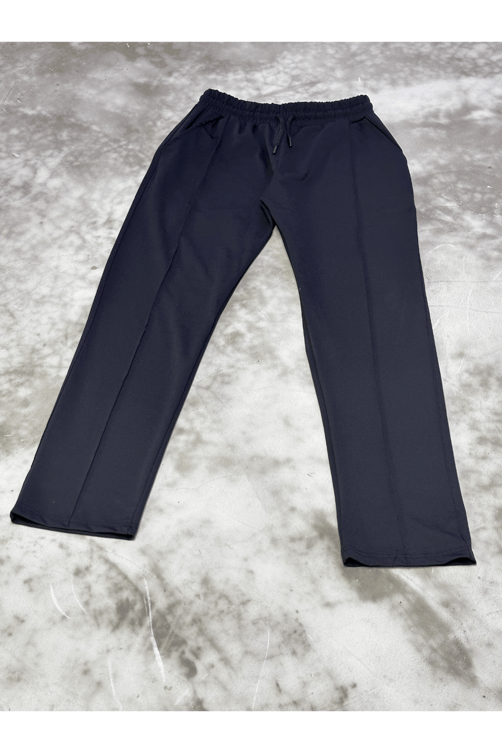 Siyah Önü Çima Dikişli Rahat Kalıp Premium Baggy Kumaş Pantolon