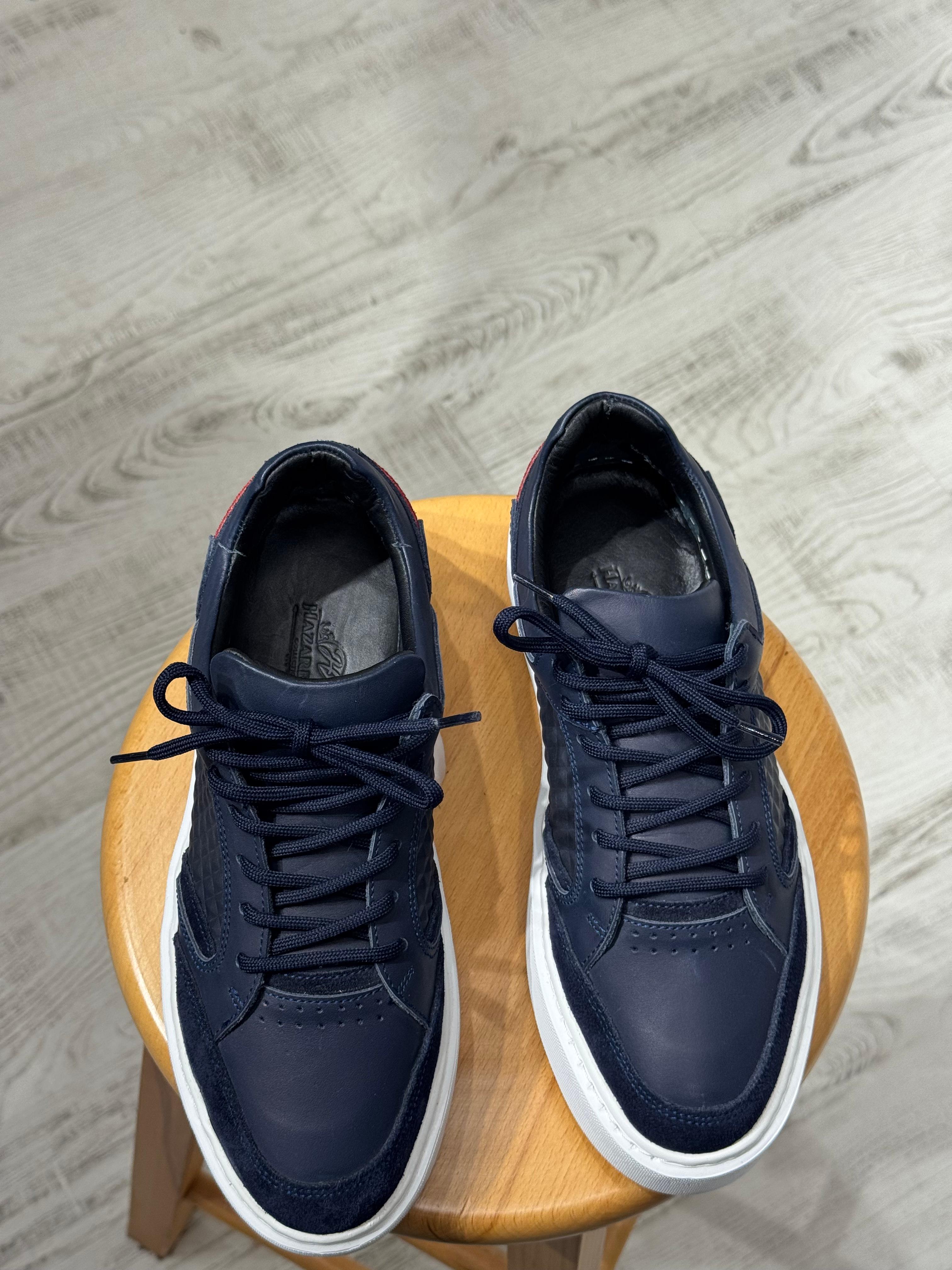 LACİVERT DERİ SNEAKER