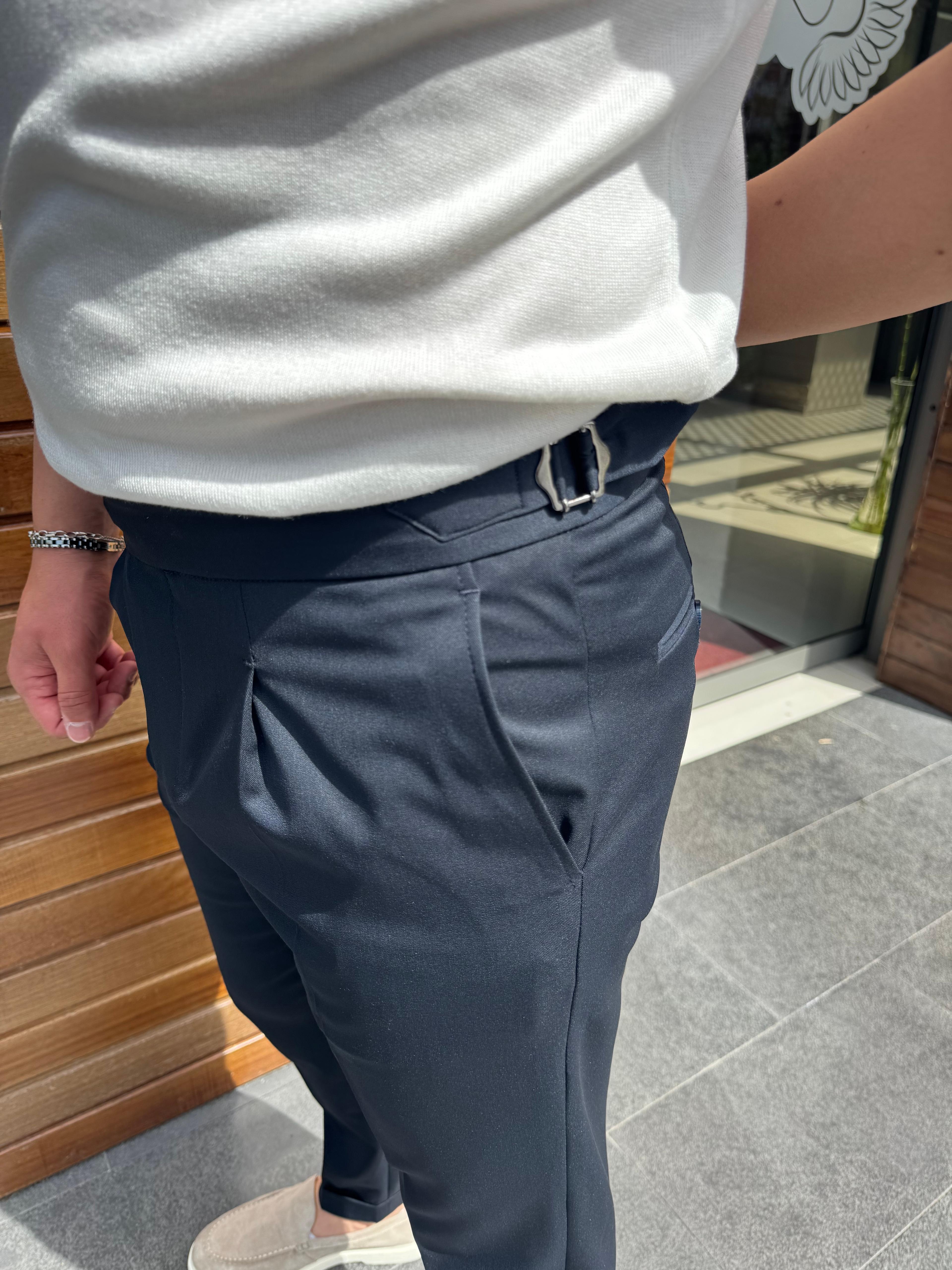 DUBLE PAÇA PİLELİ KUMAŞ PANTOLON