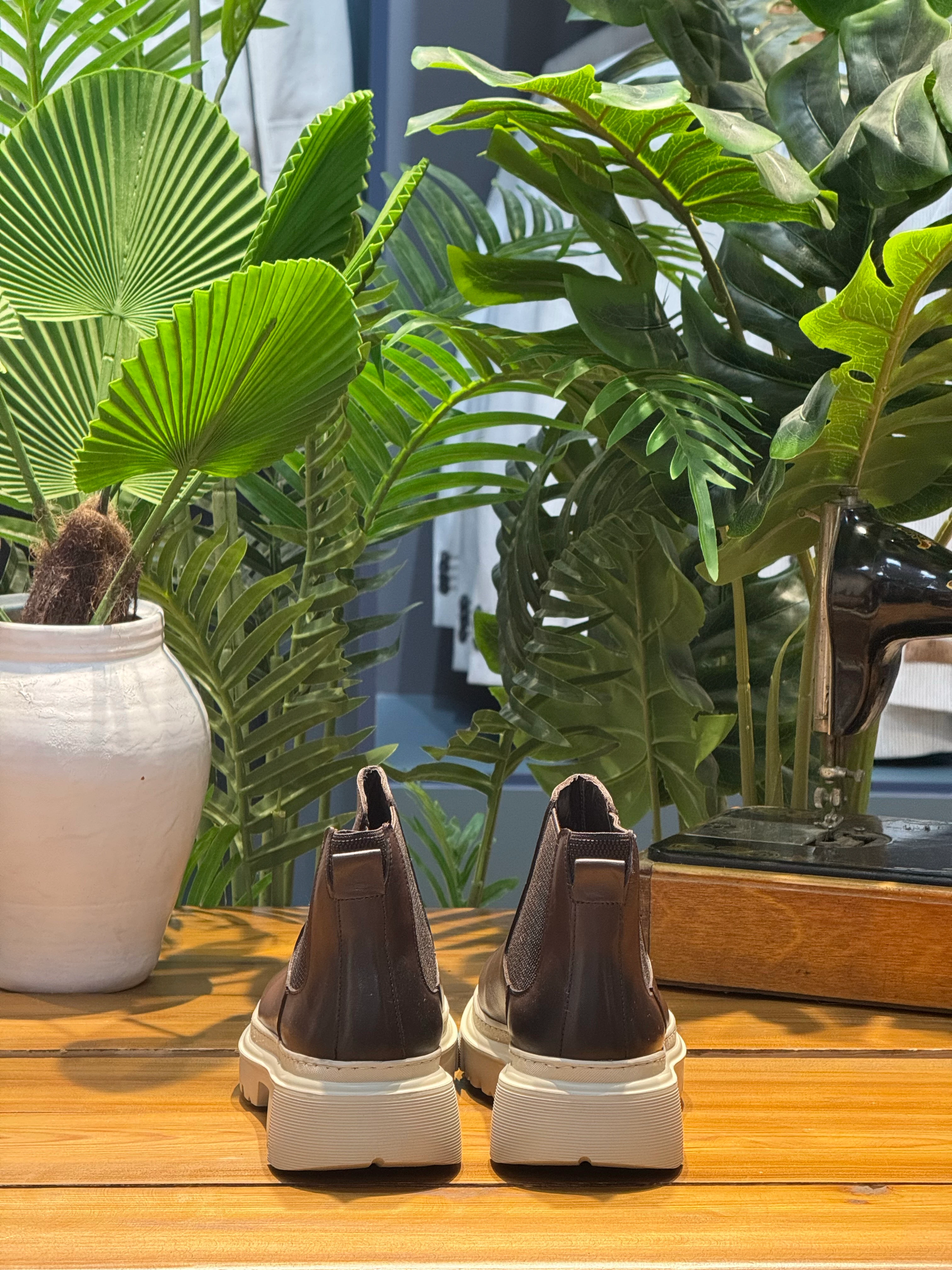 KAHVE YÜKSEK TABAN DERİ BOT