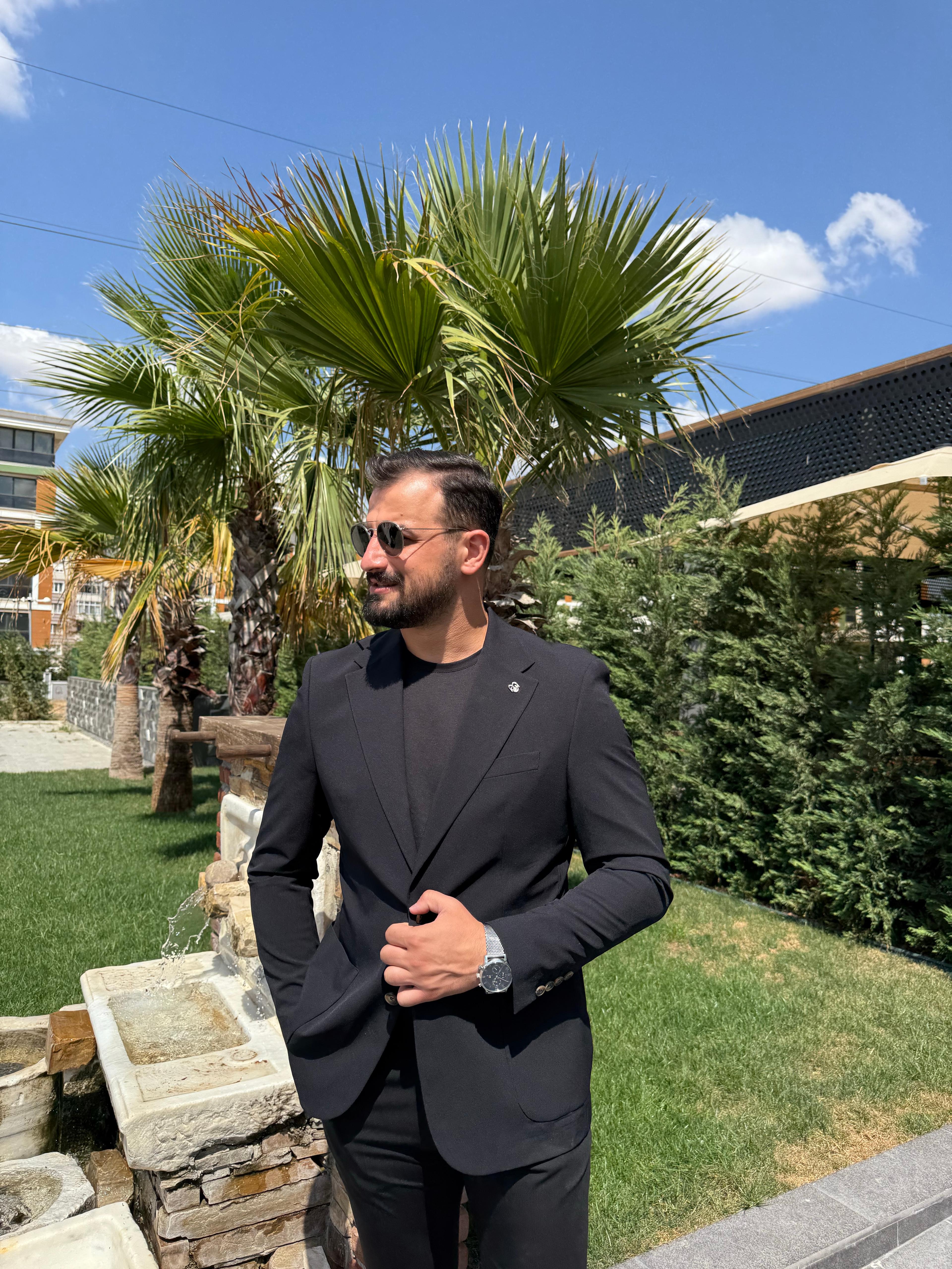 COMPORT KUMAŞ SİYAH TEK CEKET