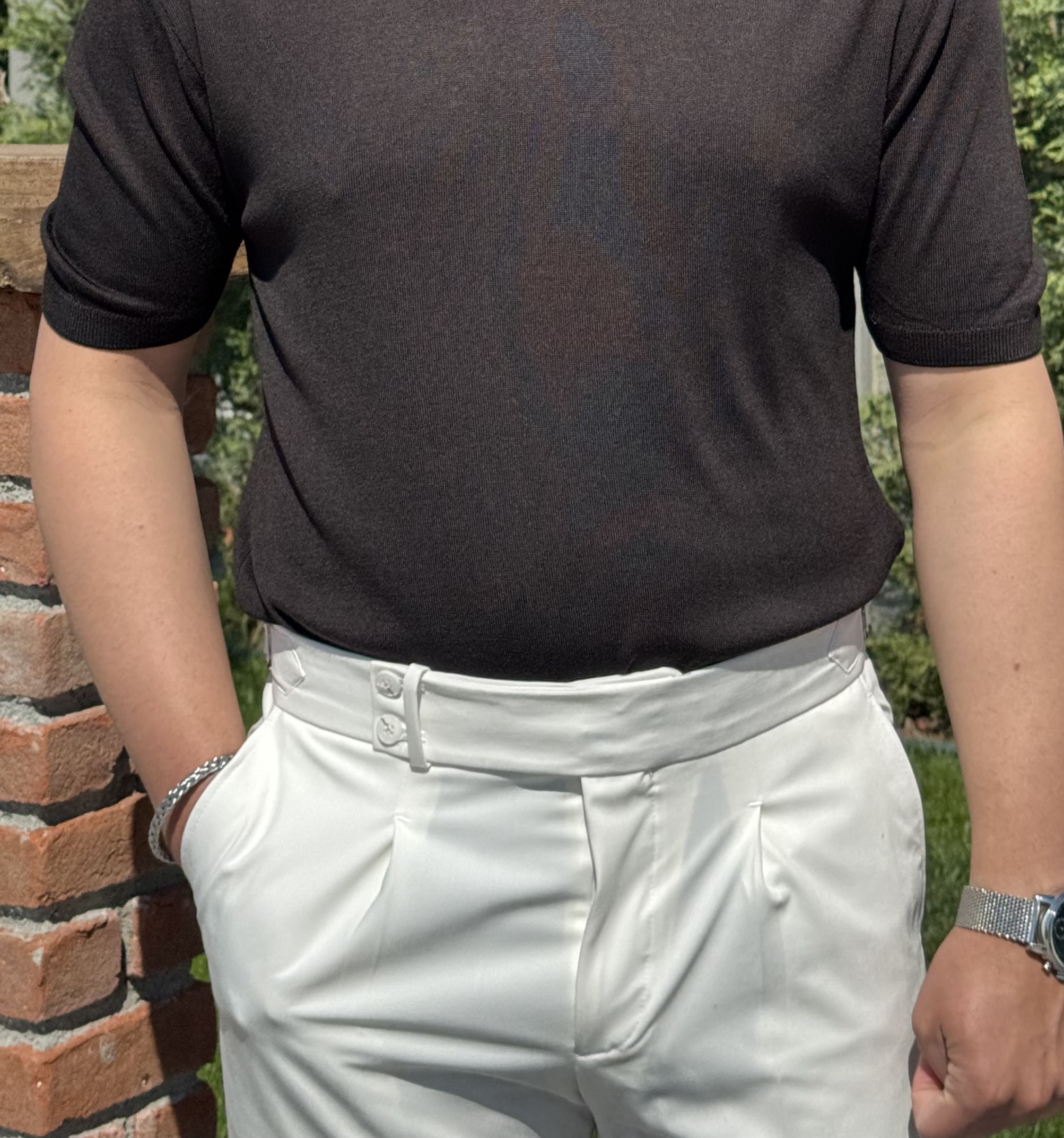 PİLELİ DUBLE PAÇA KUMAŞ PANTOLON
