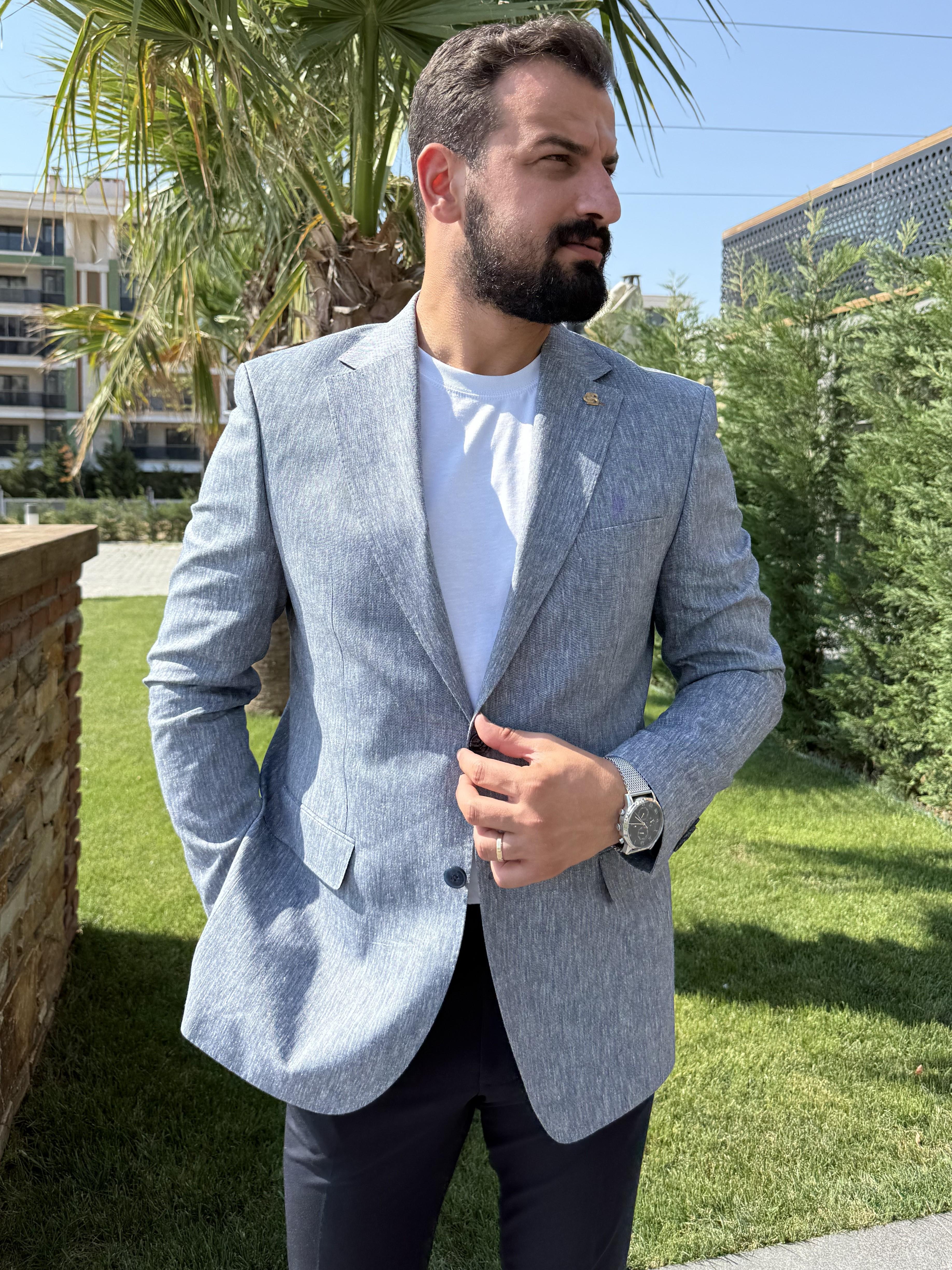 Buz Mavisi Tek Ceket