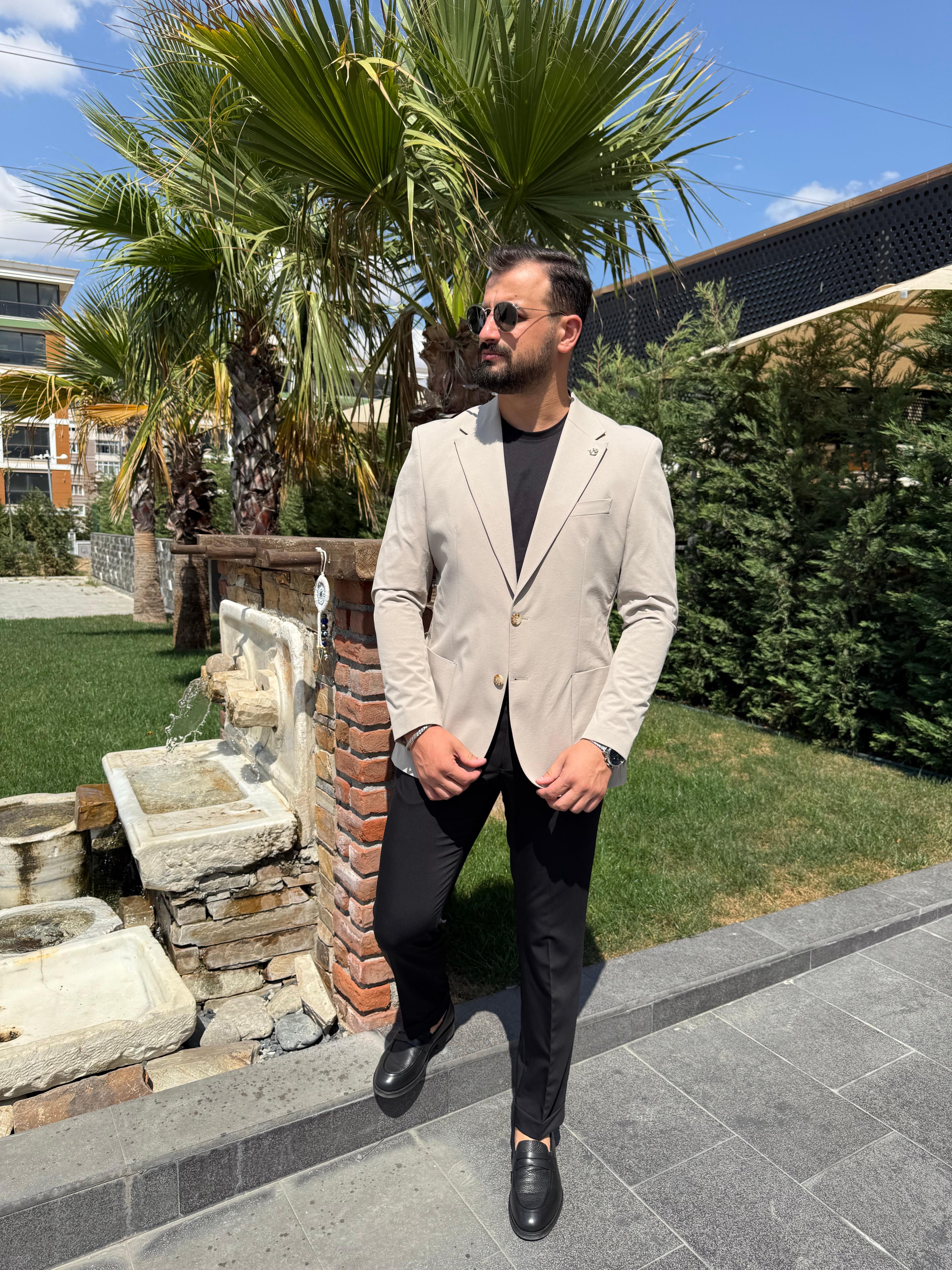 COMPORT KUMAŞ SPOR TAŞ RENGİ TEK CEKET 