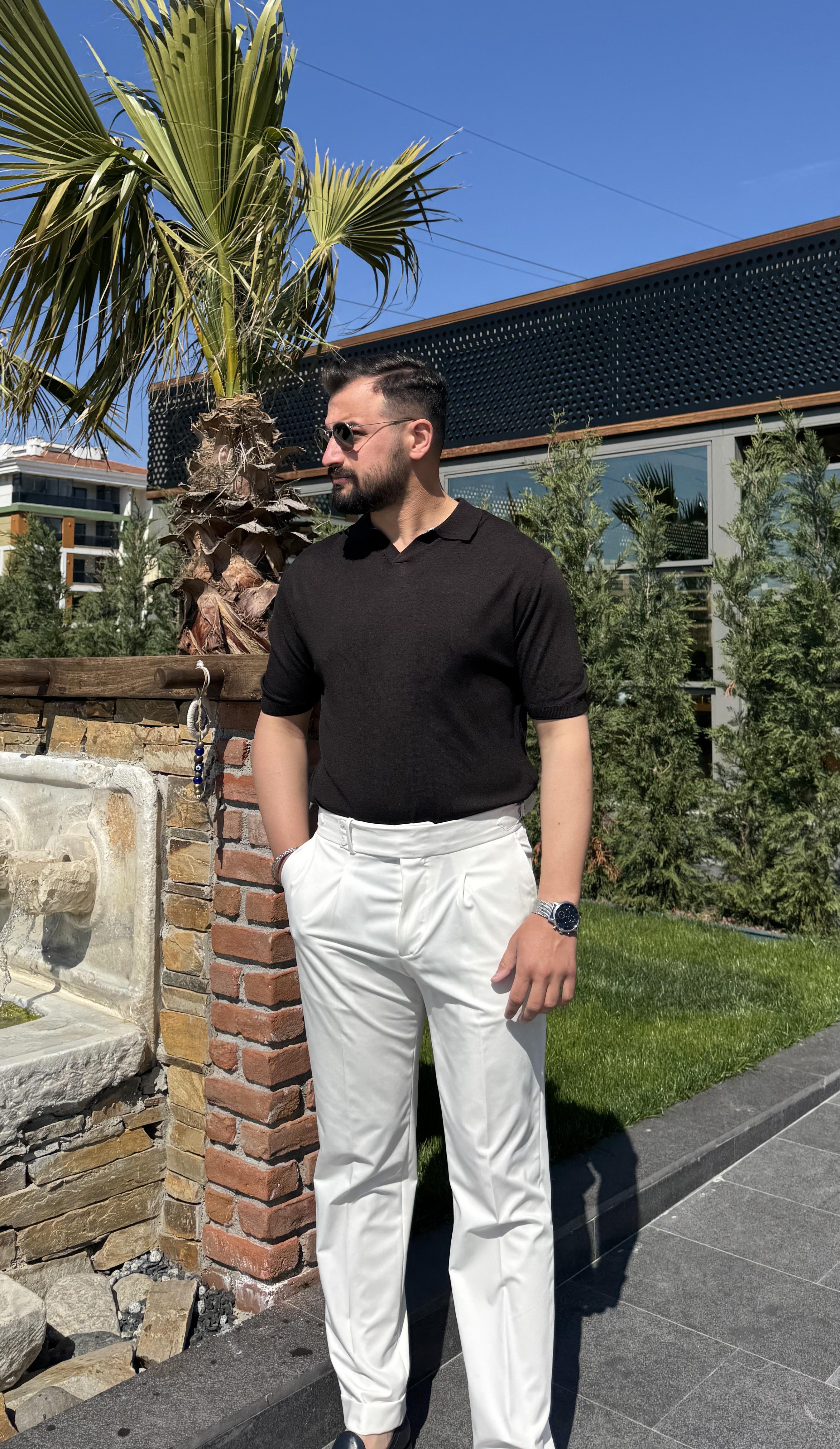 PİLELİ DUBLE PAÇA KUMAŞ PANTOLON