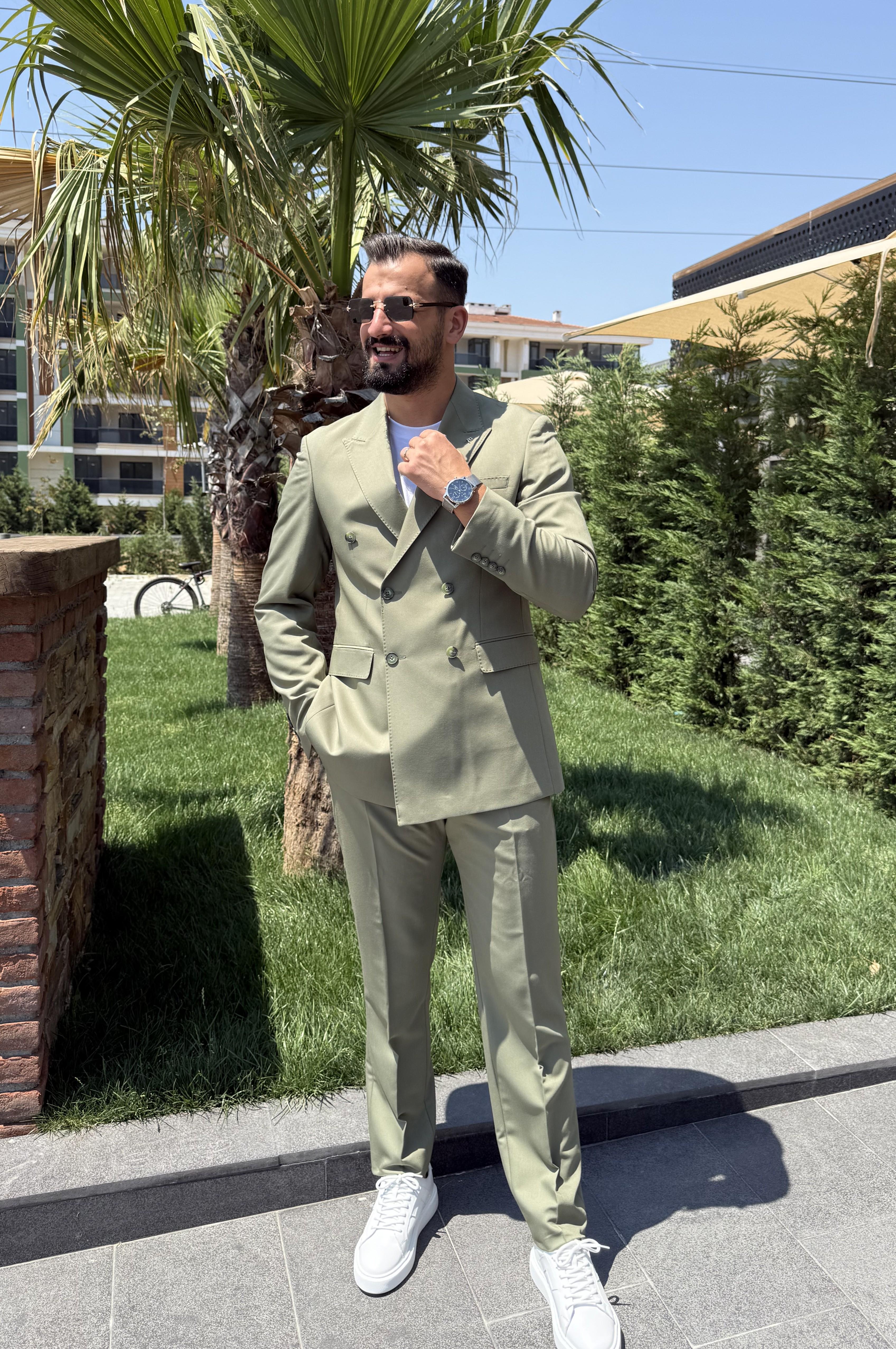 YEŞİL KRUVAZE TAKIM ELBİSE