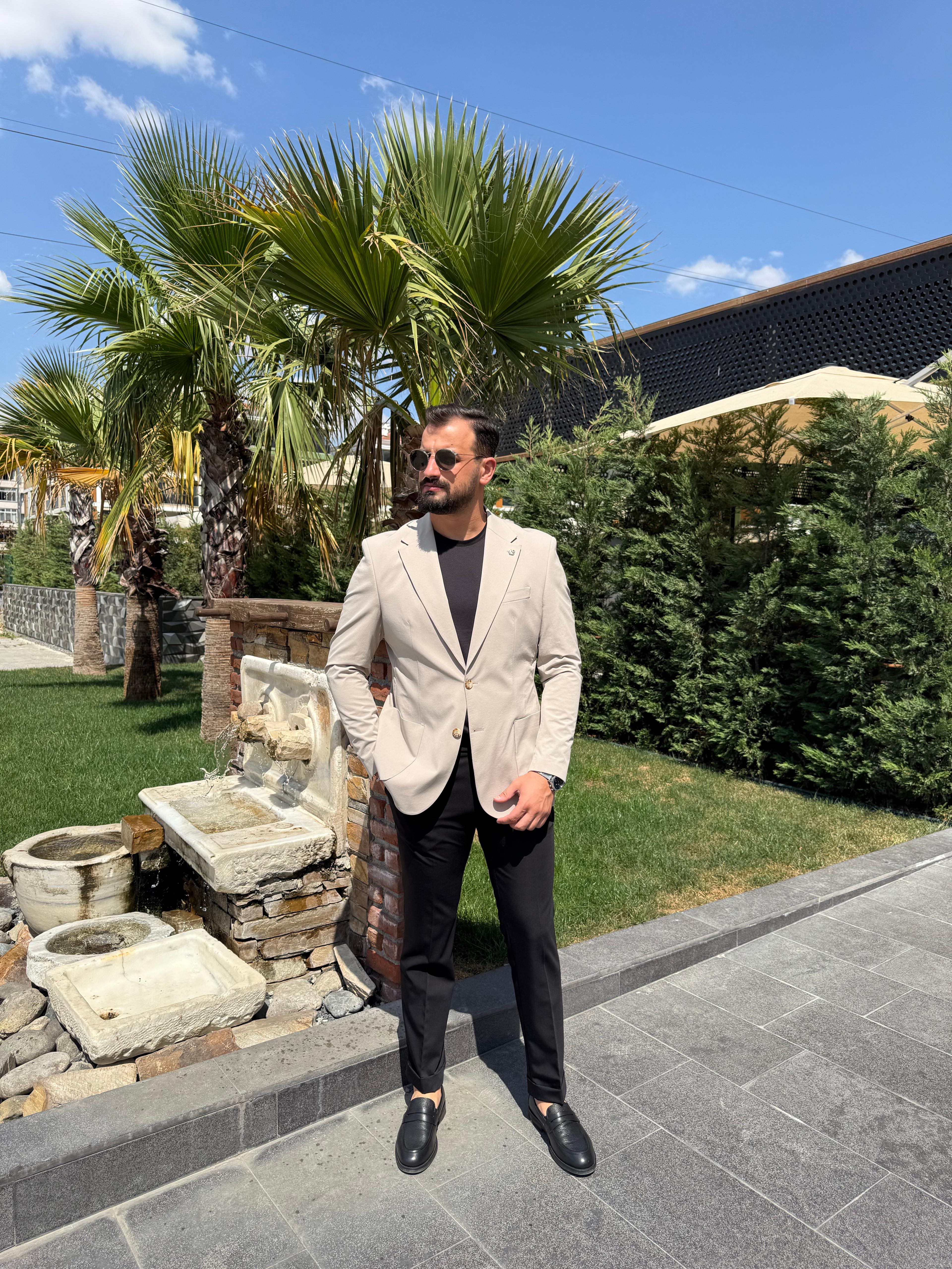 COMPORT KUMAŞ SPOR TAŞ RENGİ TEK CEKET 