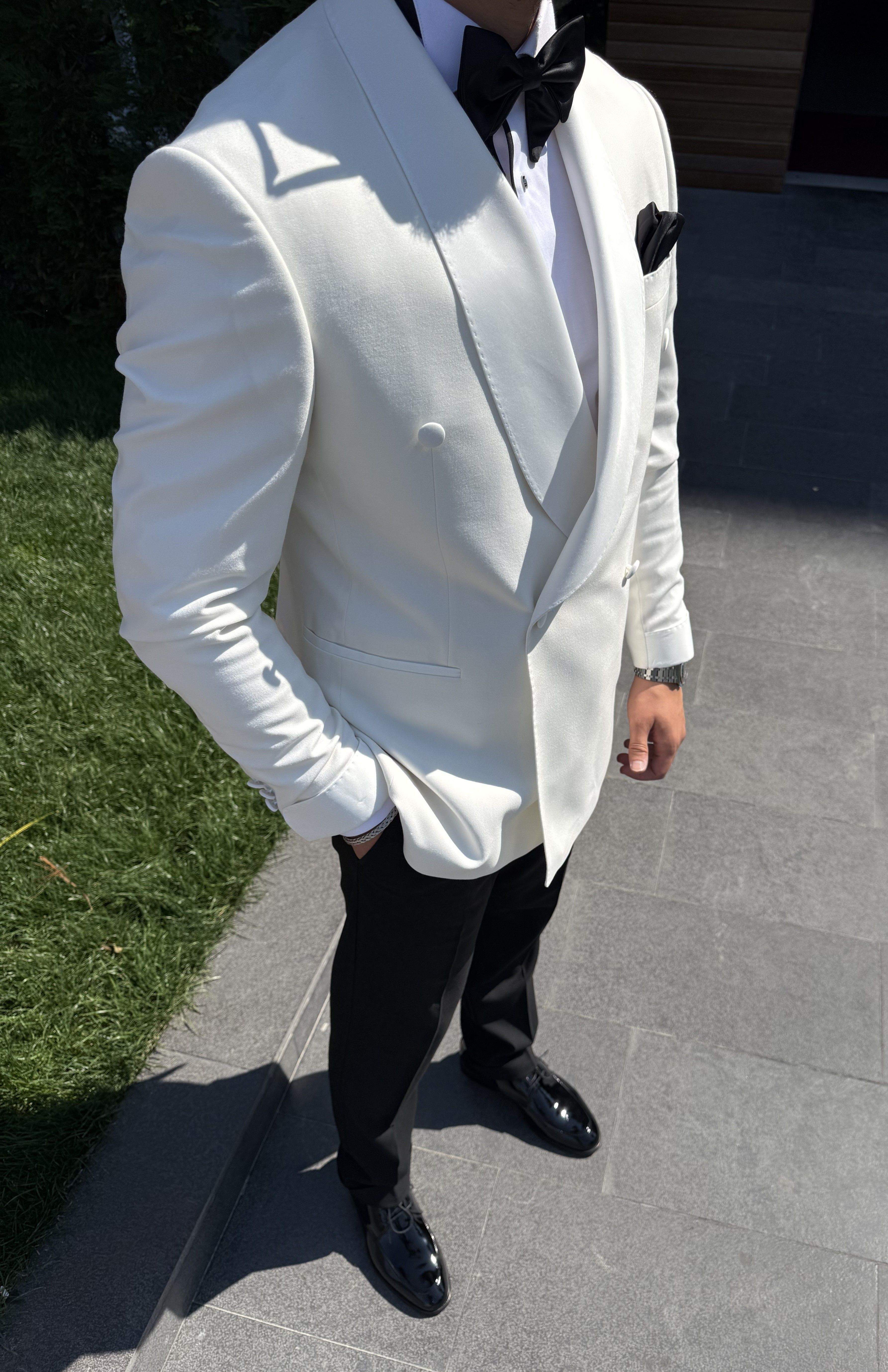 BEYAZ ŞAL YAKA SMOKİN