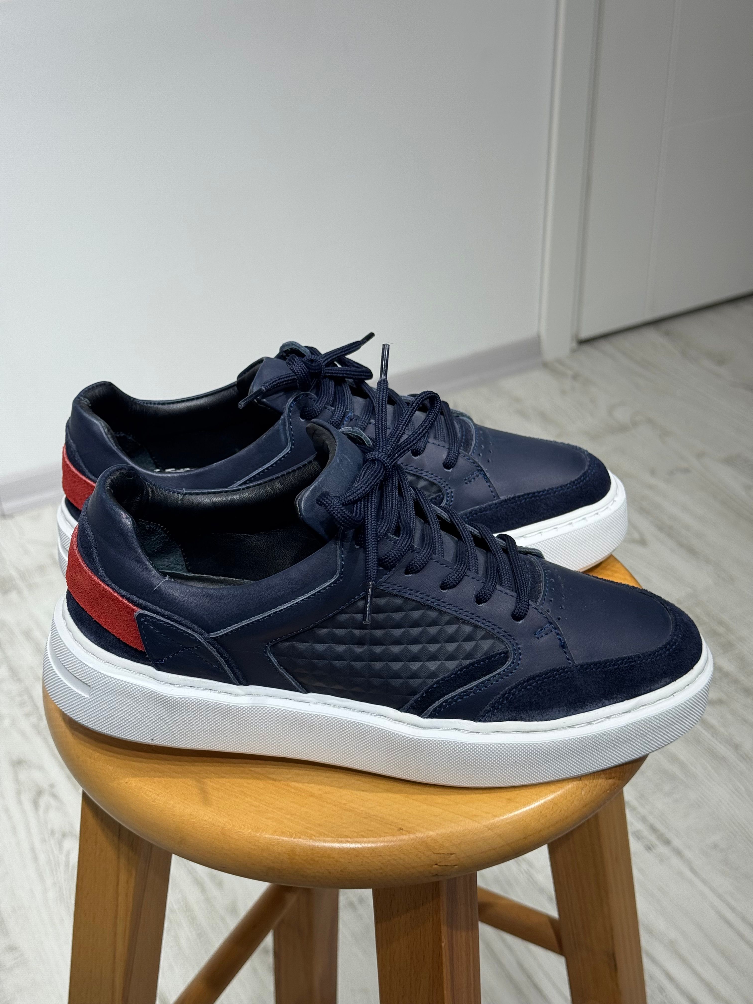 LACİVERT DERİ SNEAKER