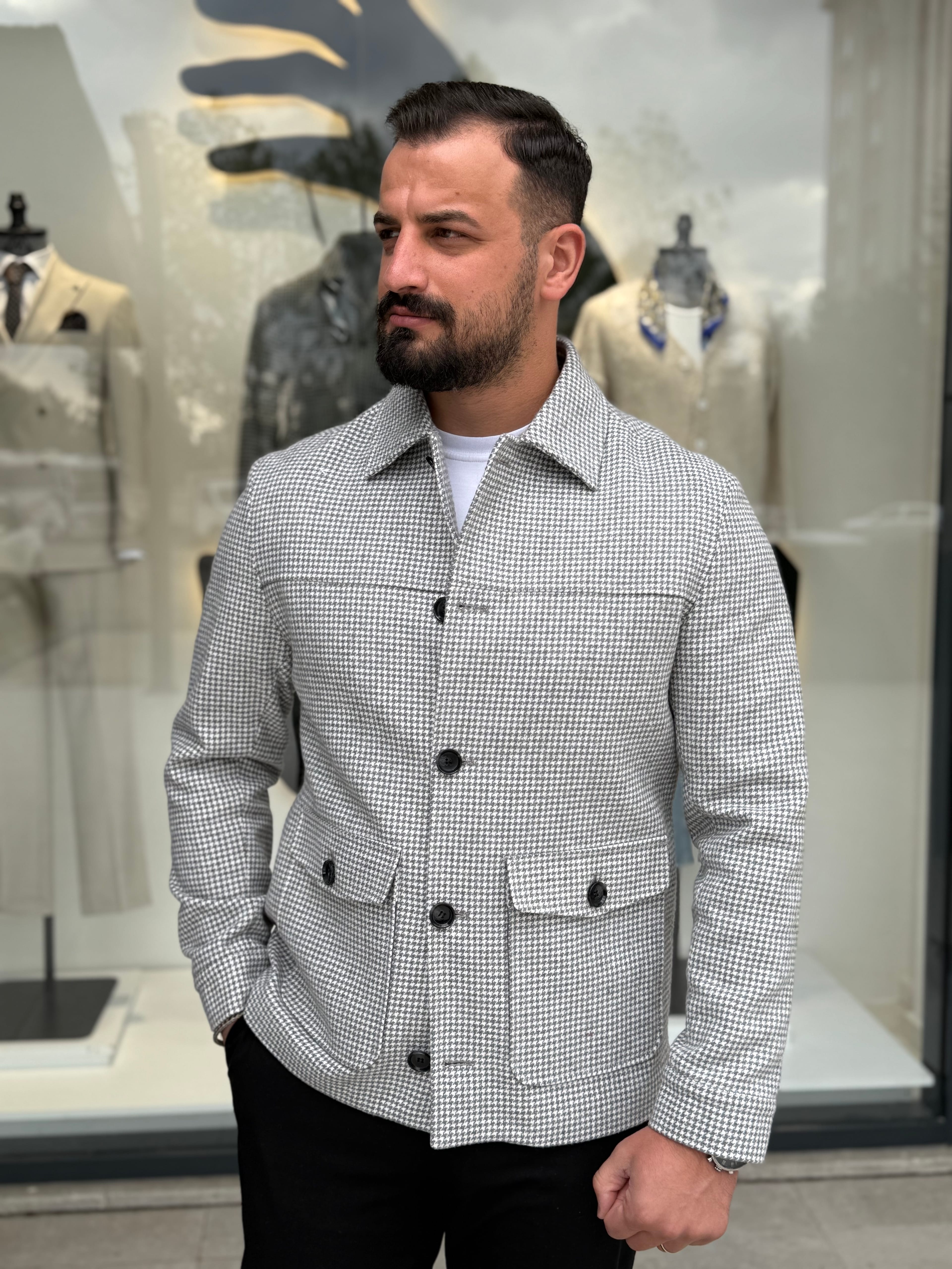 GRİ KAZ AYAPI MODEL KAŞE KABAN
