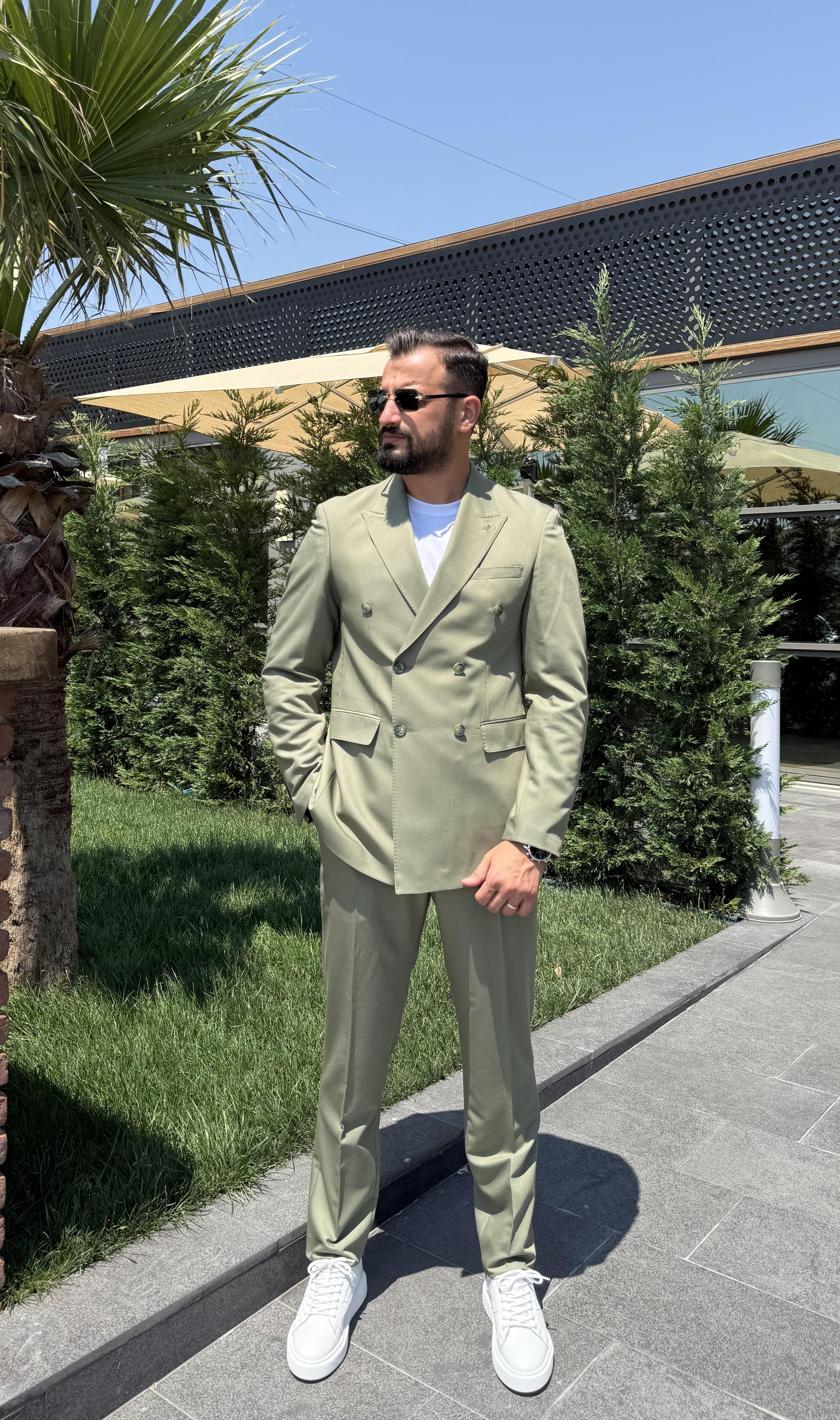 YEŞİL KRUVAZE TAKIM ELBİSE