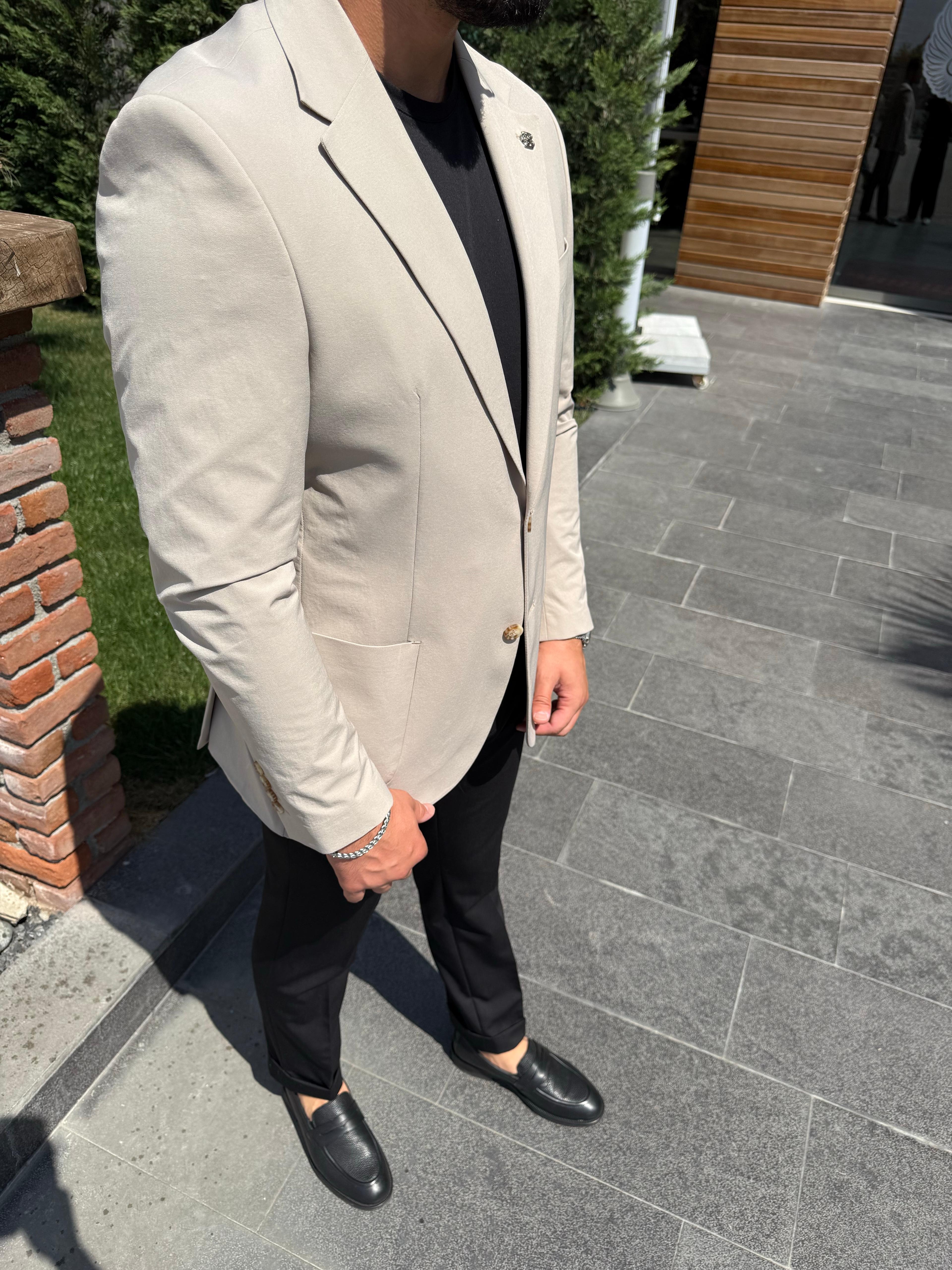 COMPORT KUMAŞ SPOR TAŞ RENGİ TEK CEKET 