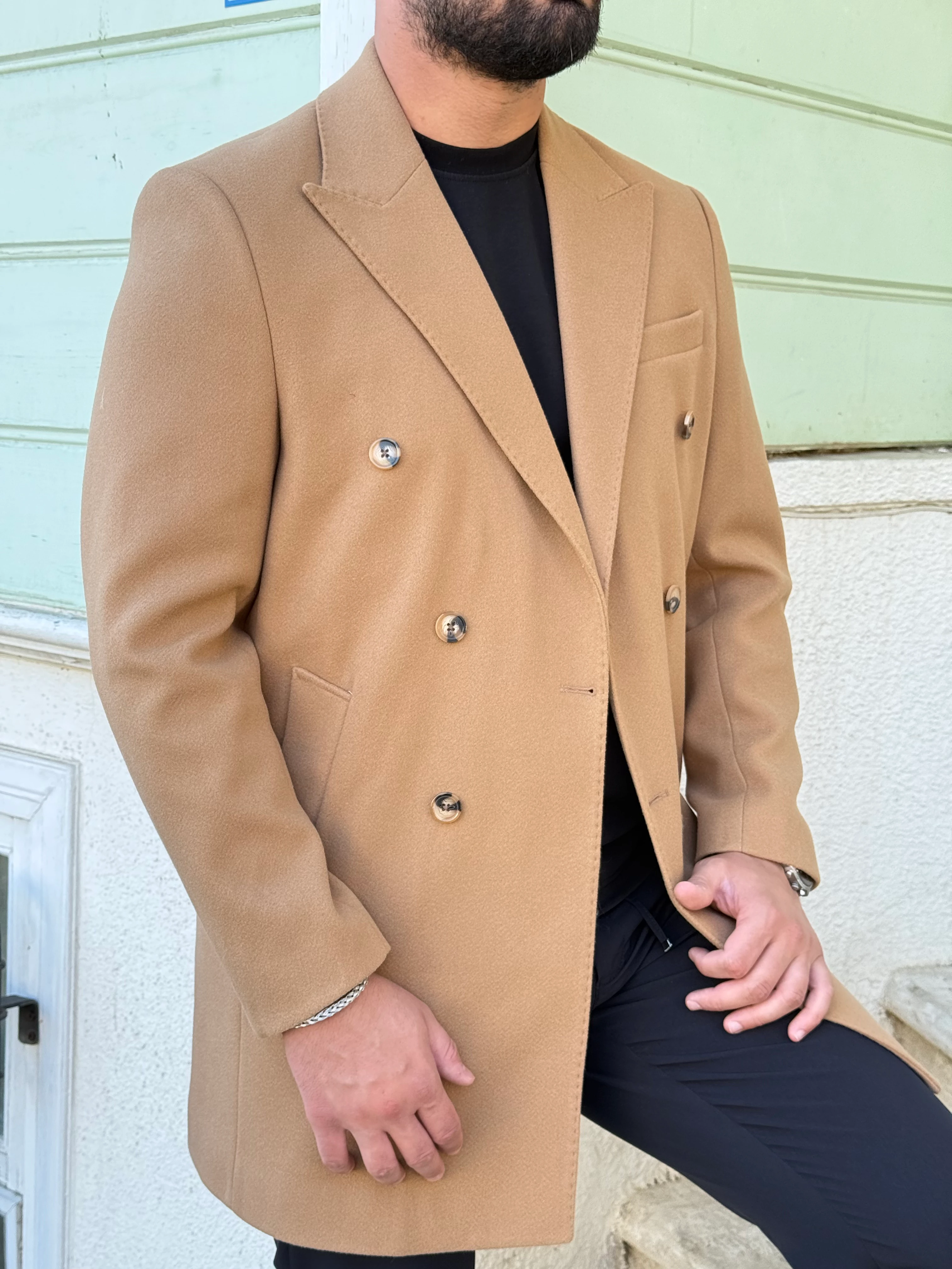 TABA RENK KRUVAZE KAŞE KABAN