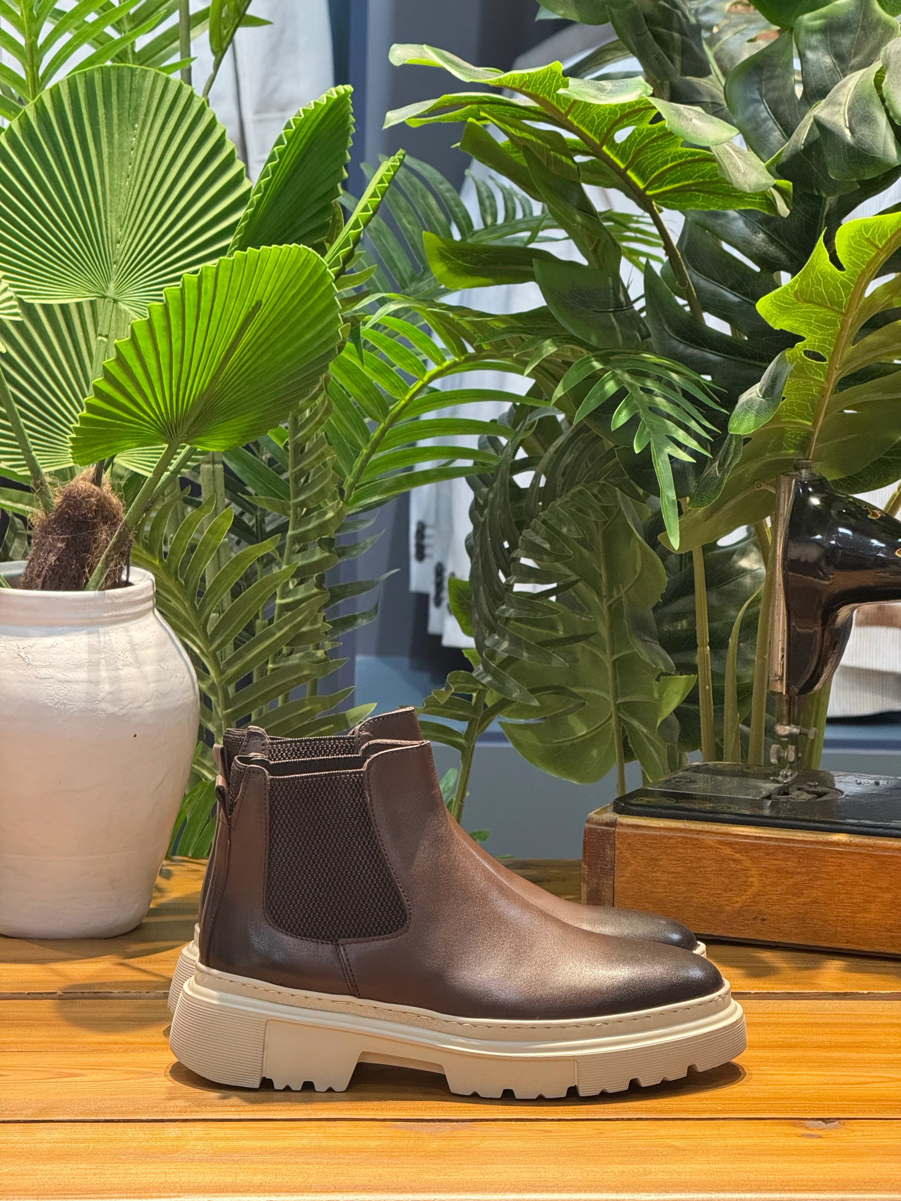 KAHVE YÜKSEK TABAN DERİ BOT