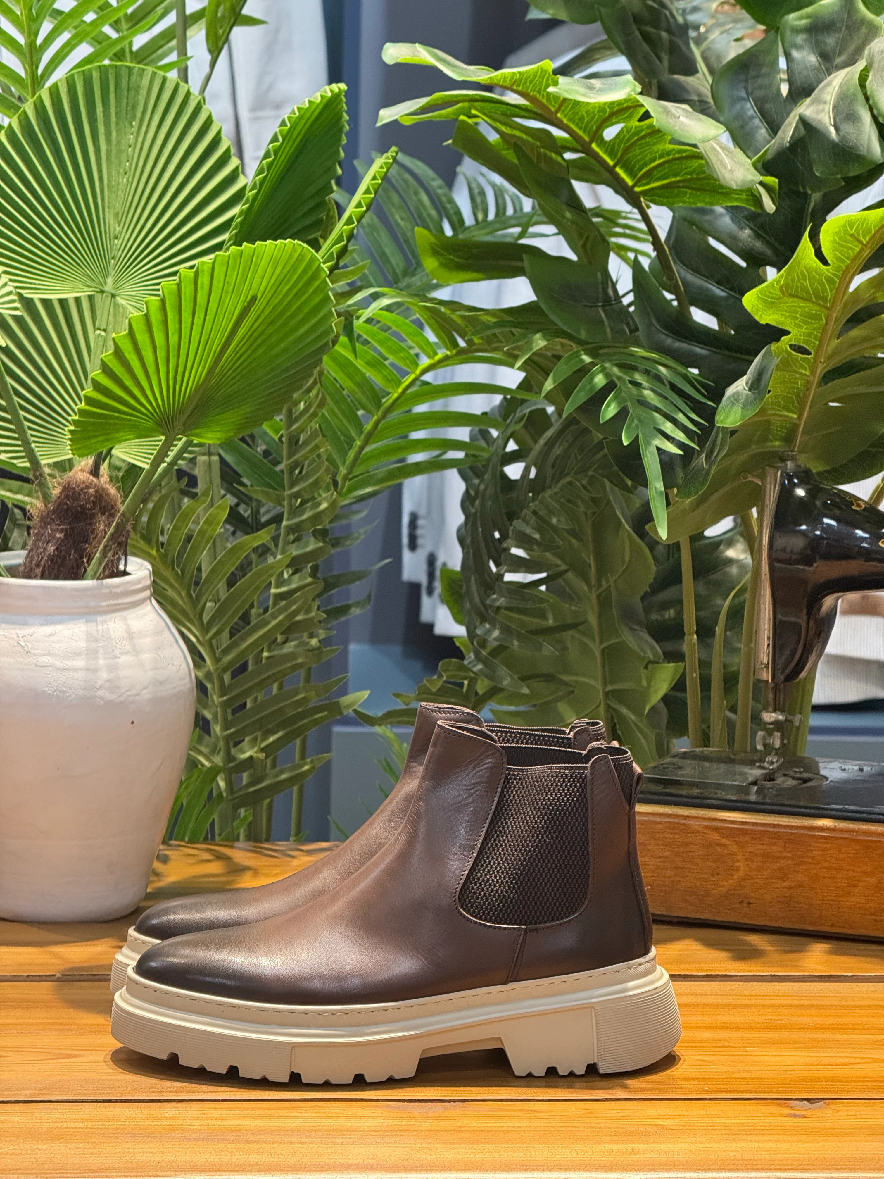 KAHVE YÜKSEK TABAN DERİ BOT