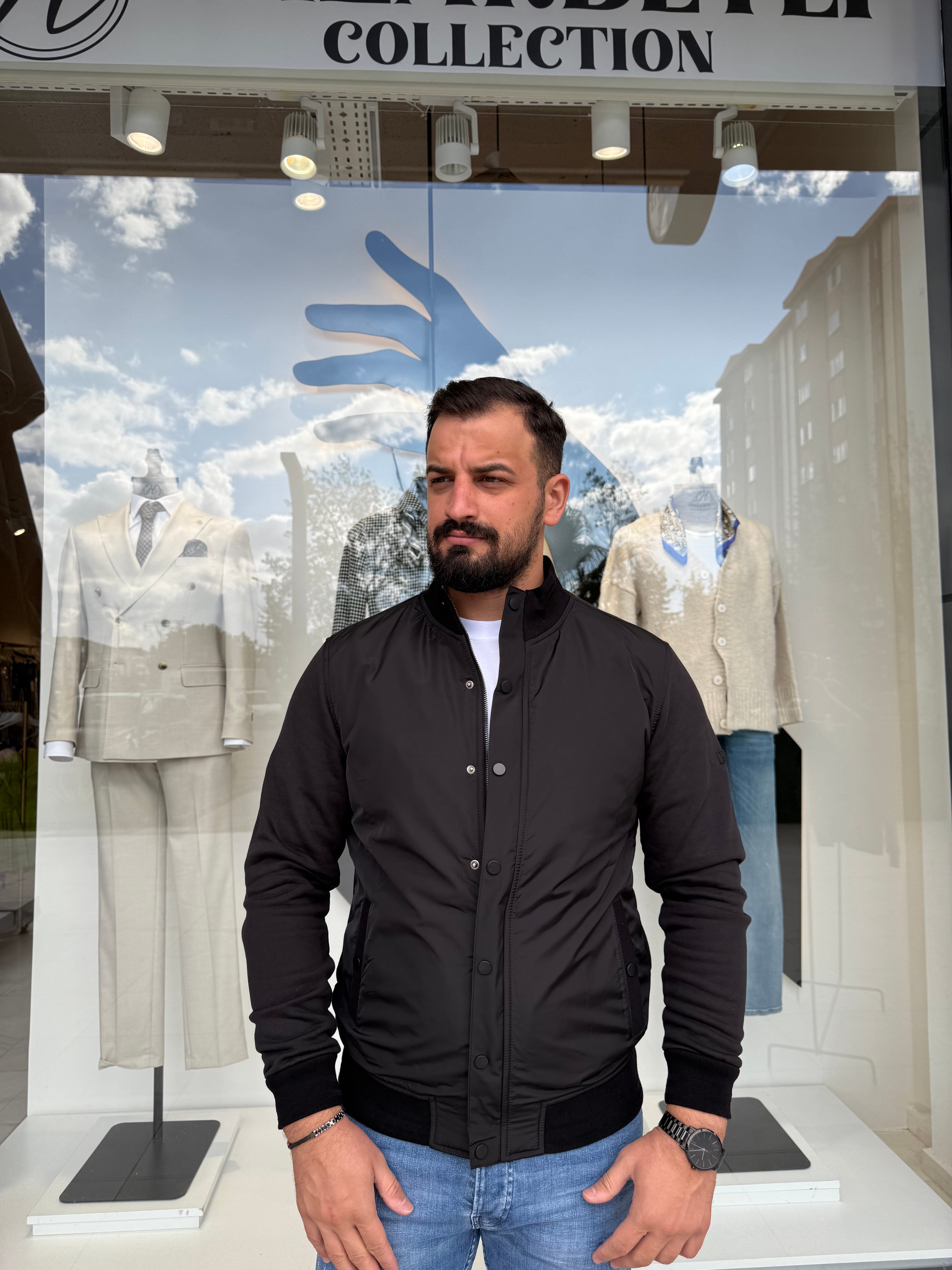 SİYAH BOMBER MONT