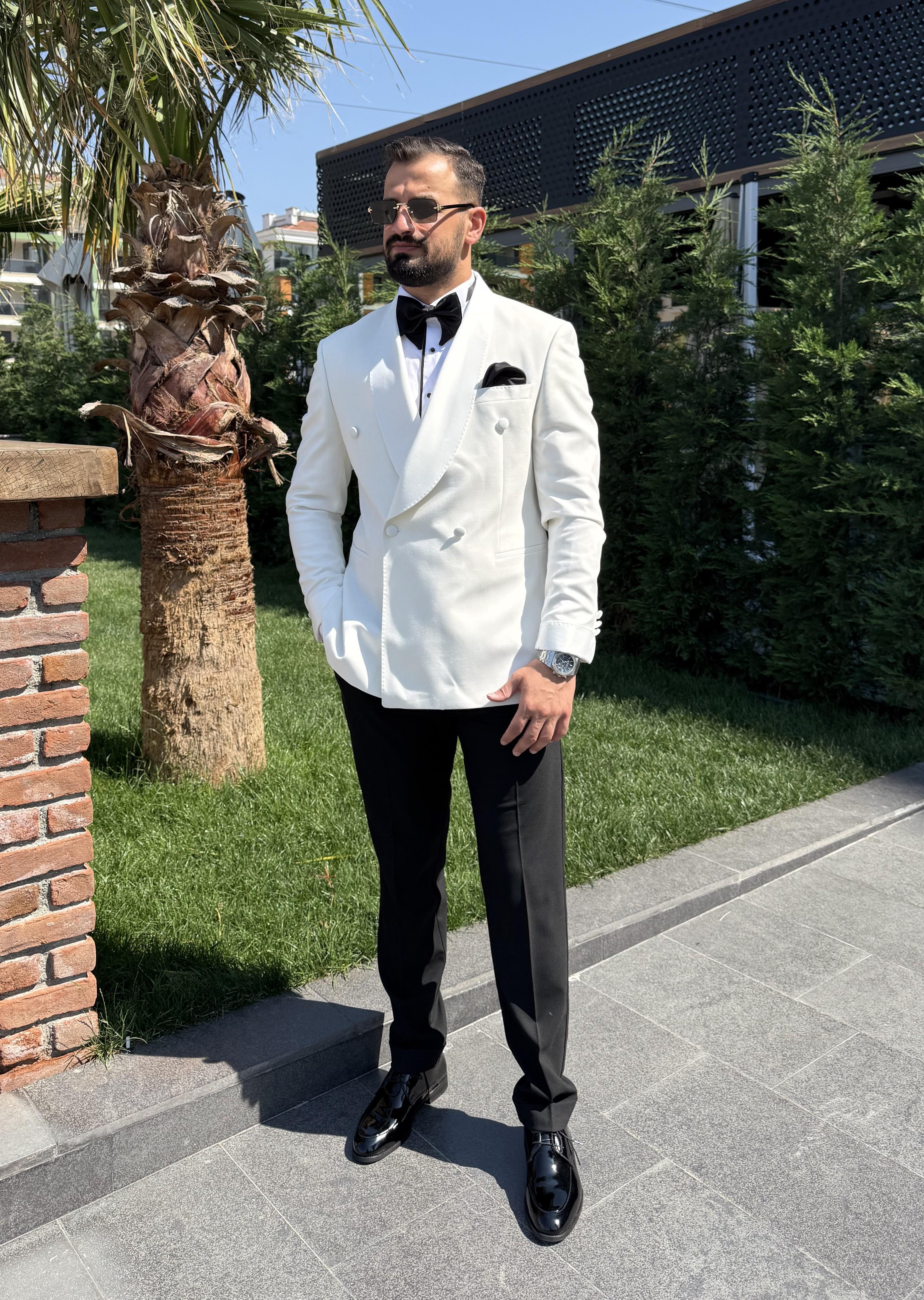 BEYAZ ŞAL YAKA SMOKİN