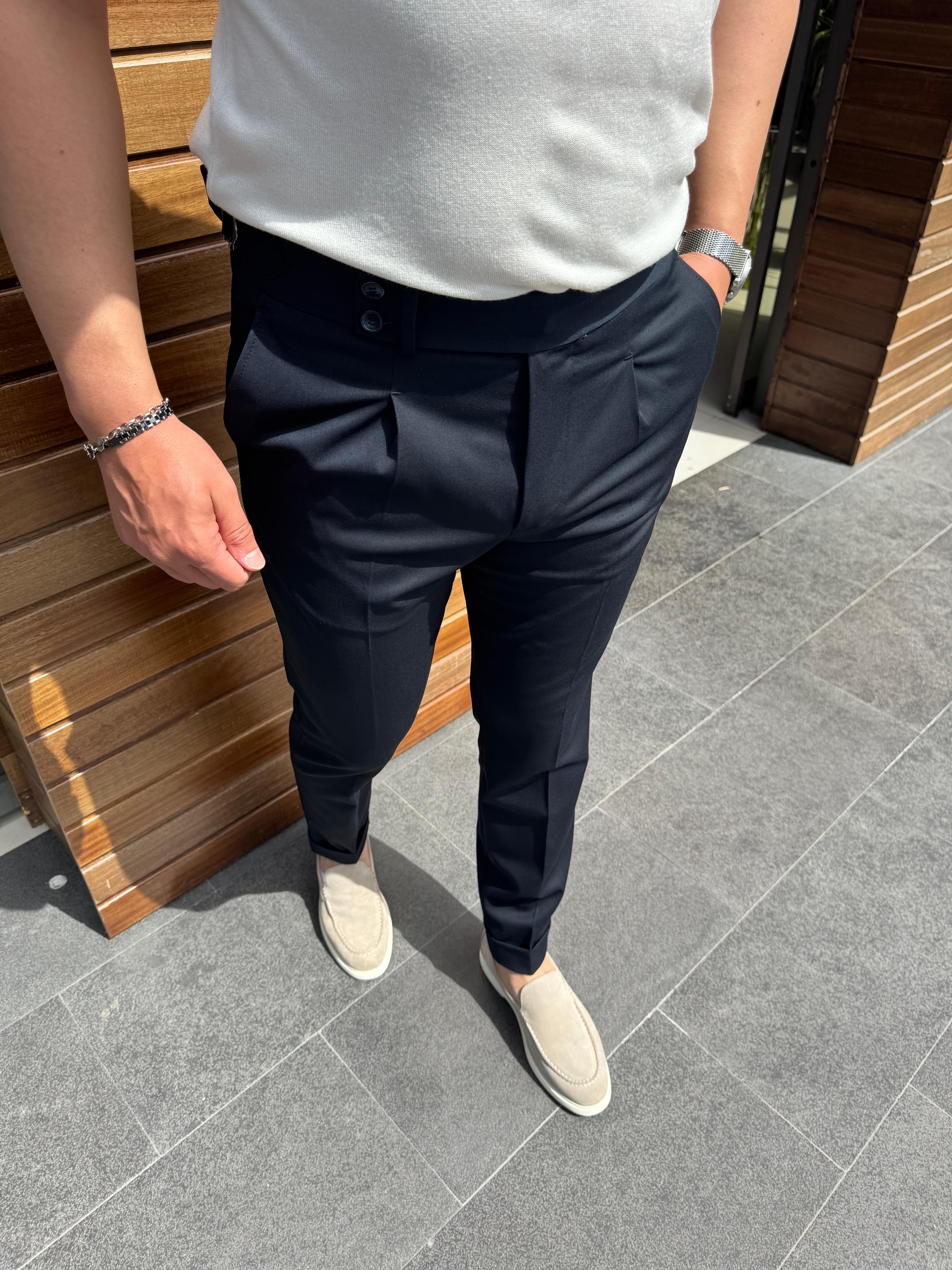 DUBLE PAÇA PİLELİ KUMAŞ PANTOLON