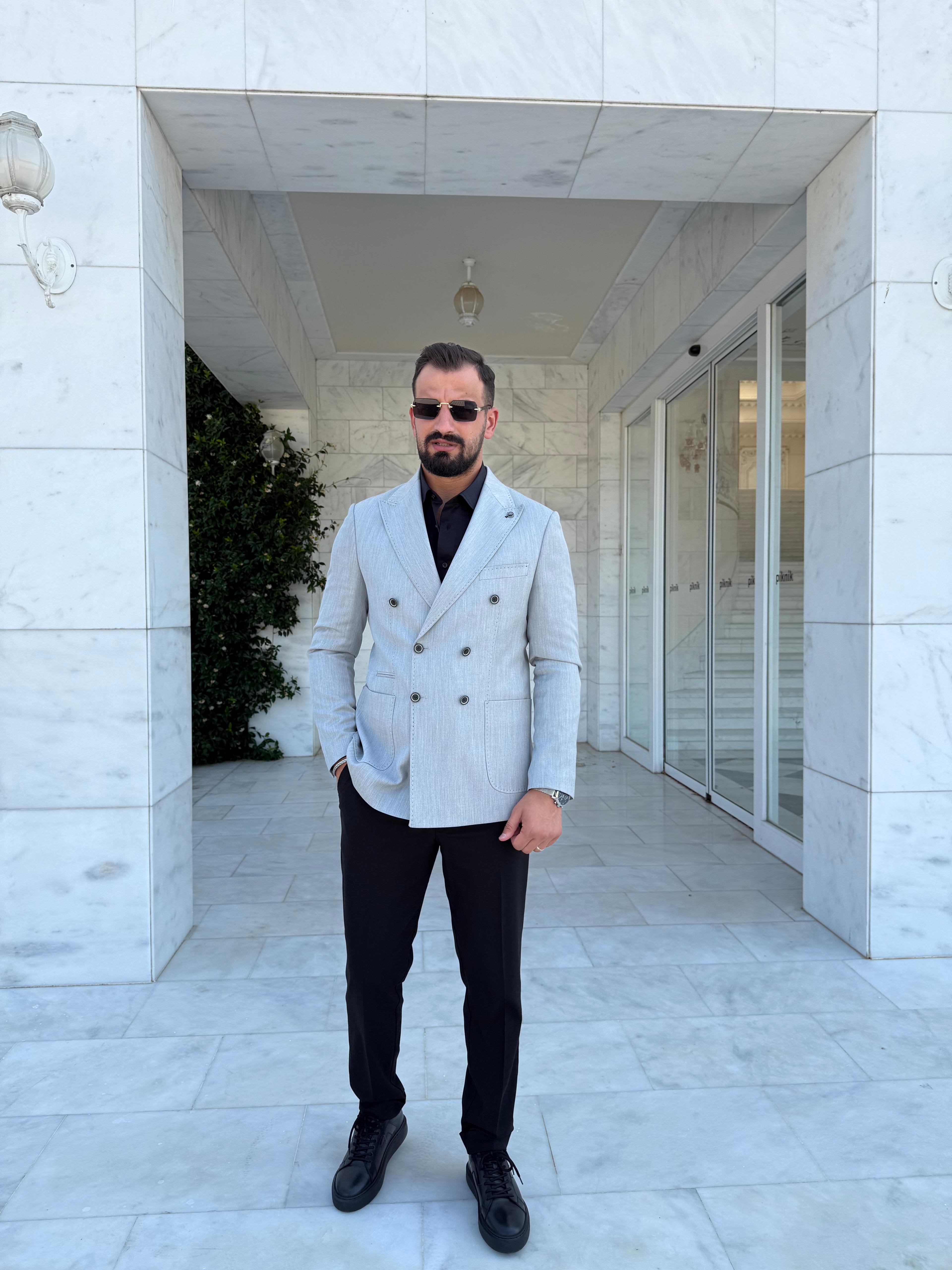 GRİ KRUVAZE TEK CEKET