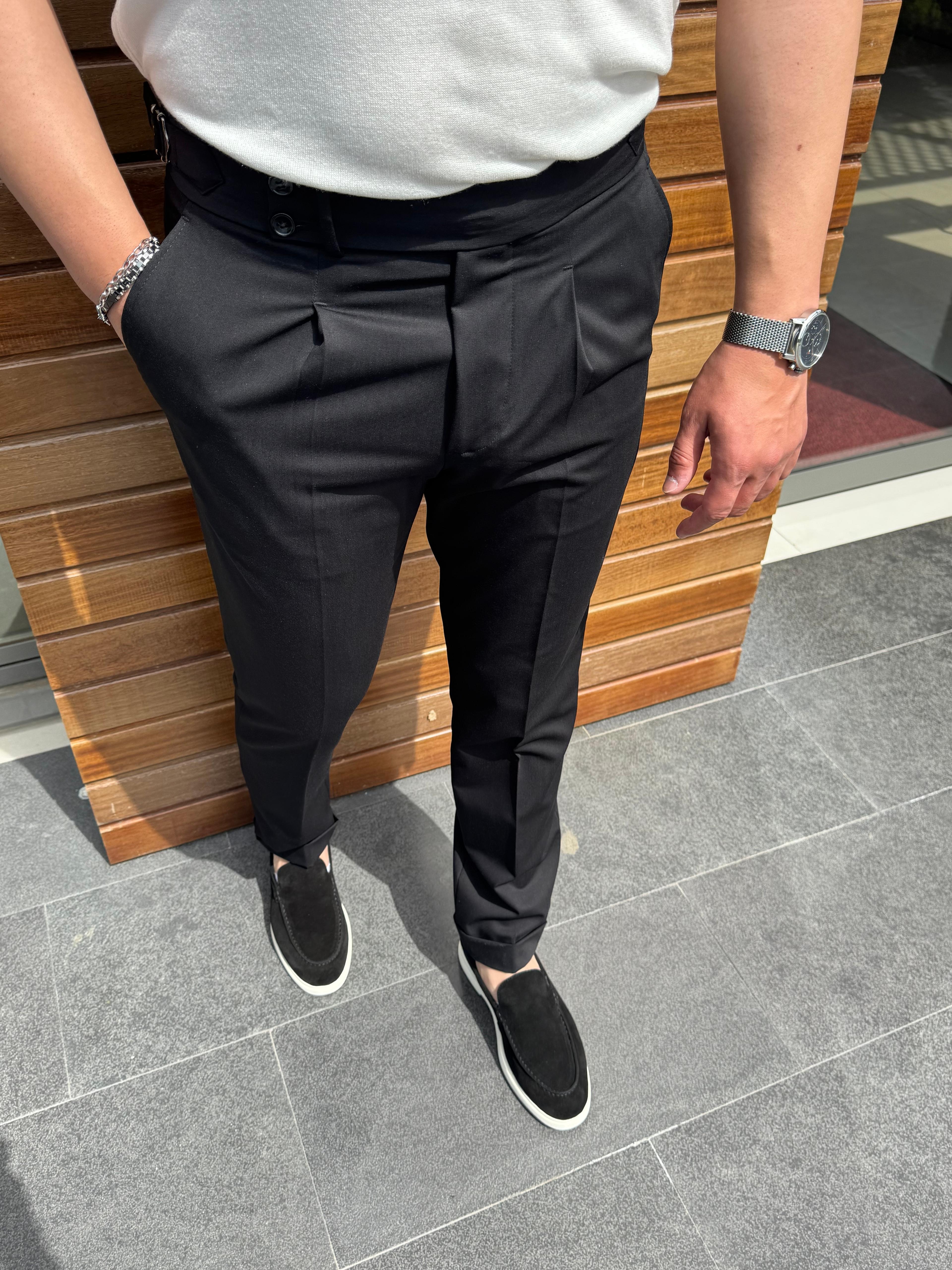 DUBLE PAÇA PİLELİ KUMAŞ PANTOLON