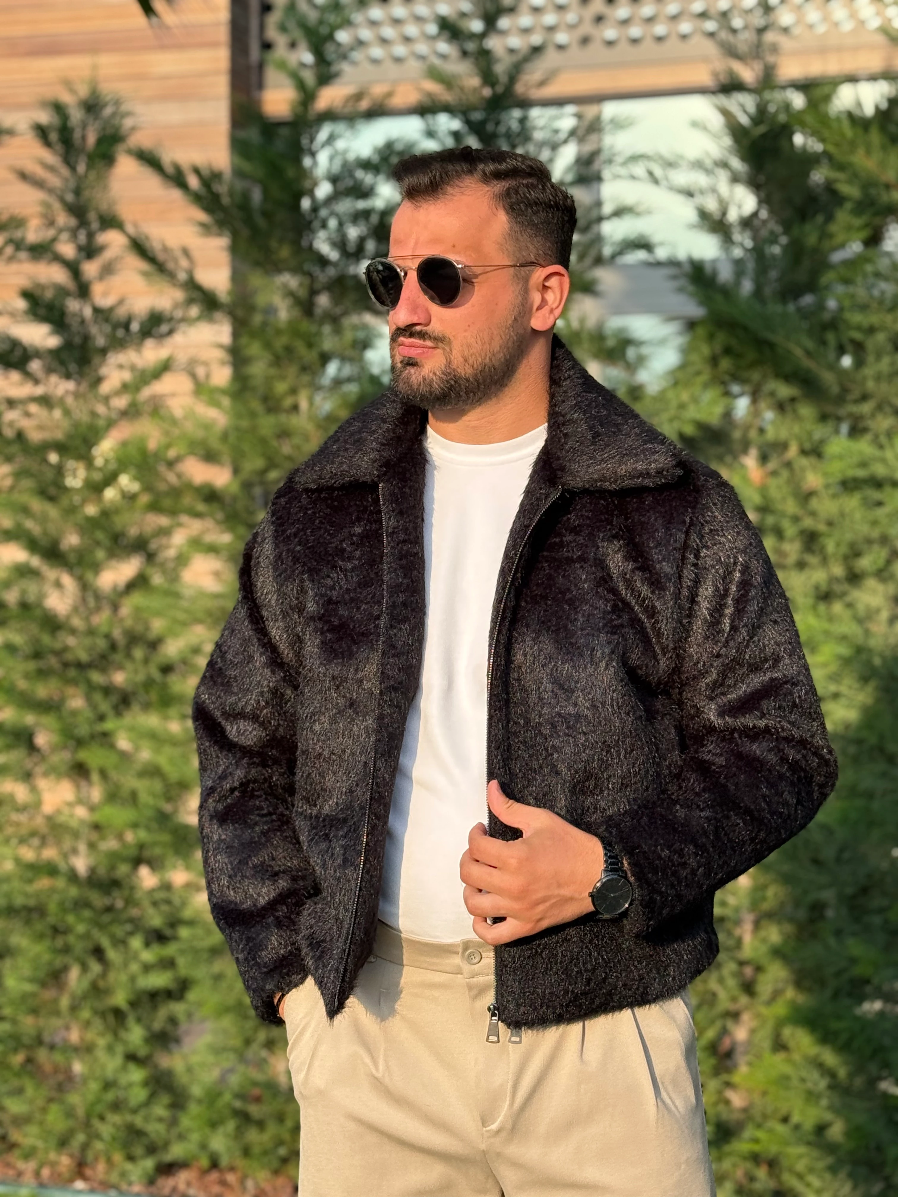 SİYAH YUMUŞAK DOKULU MONT