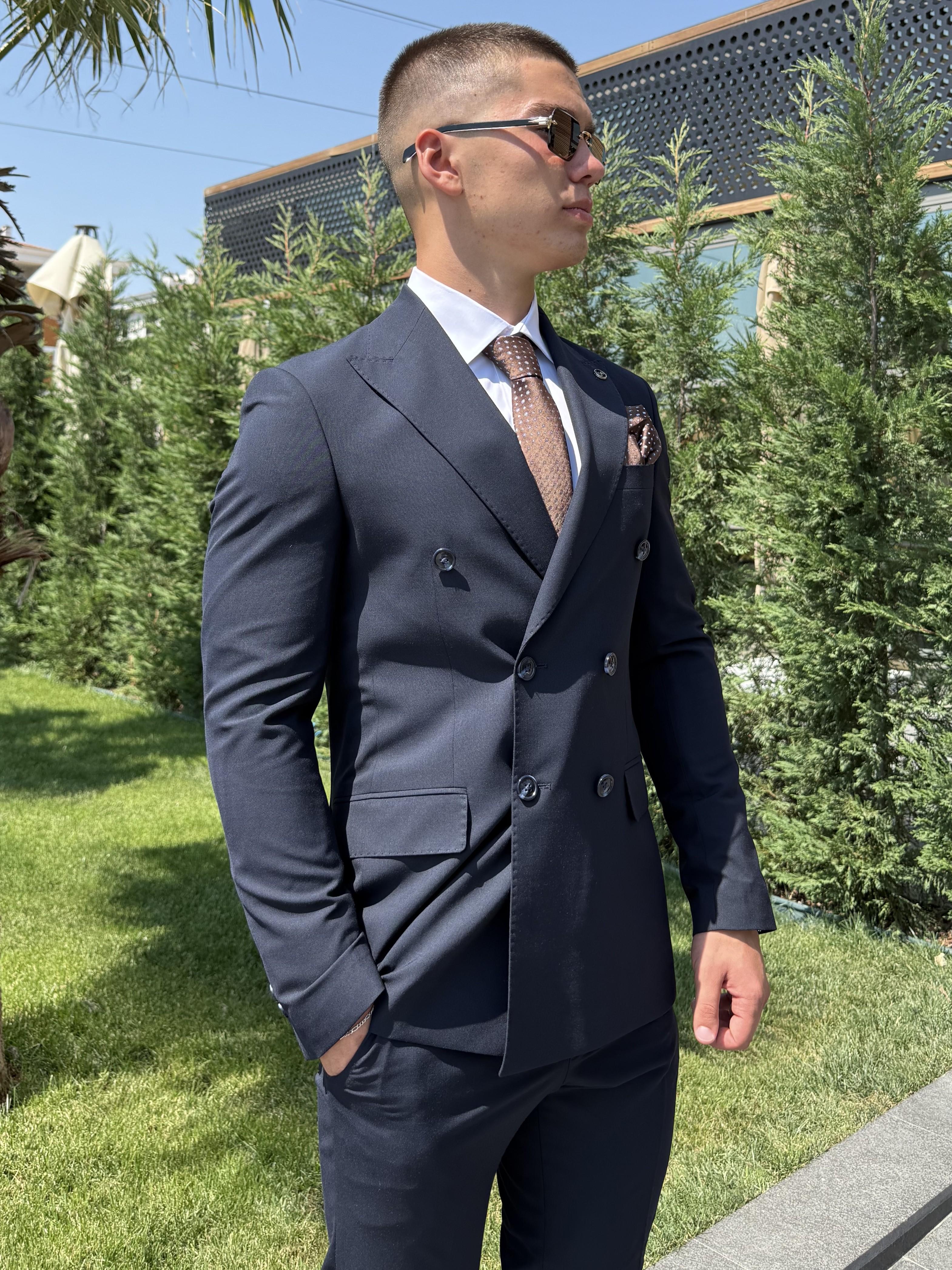 Comport Kumaş Lacivet Kruvaze Takım Elbise