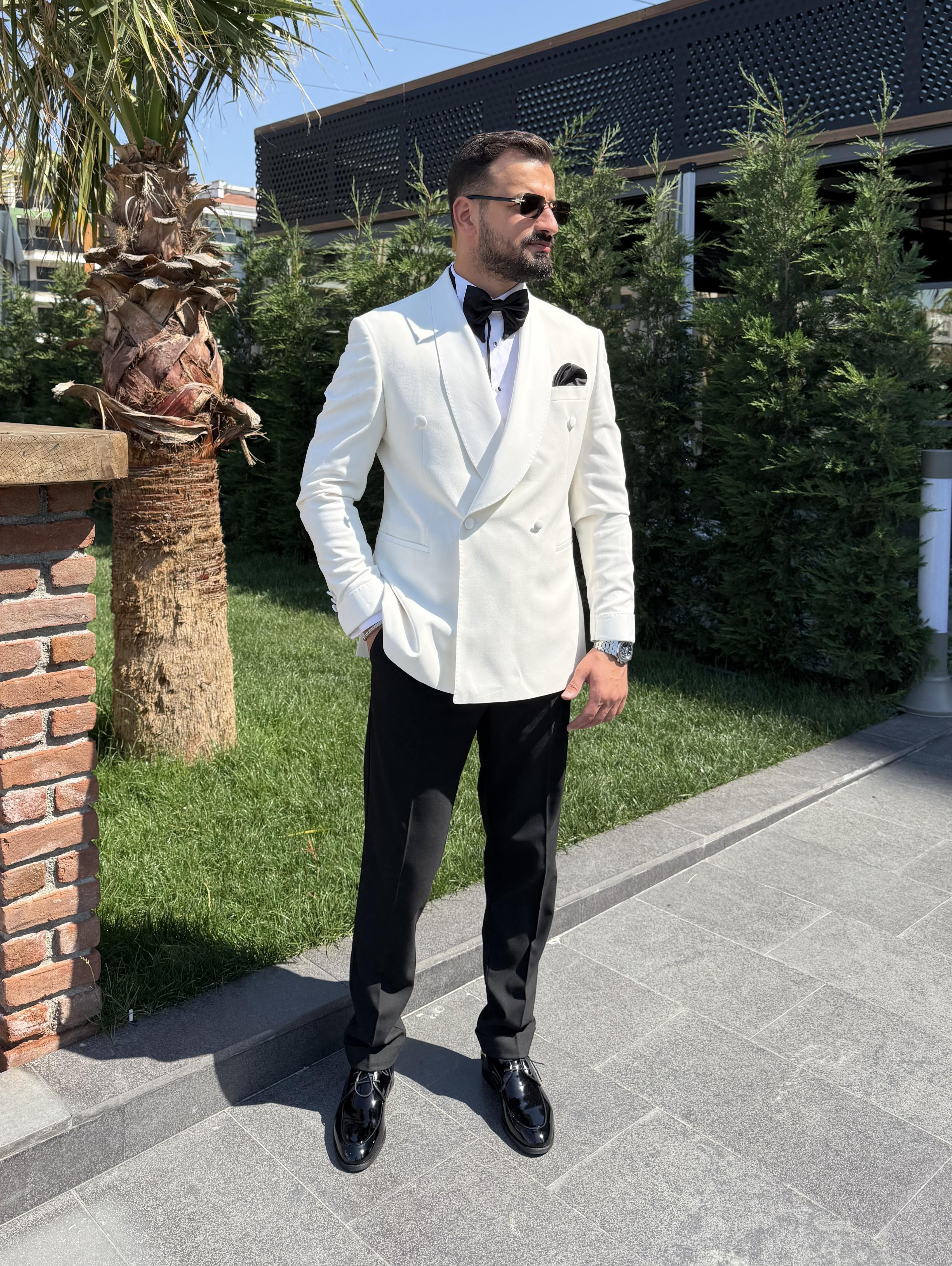 BEYAZ ŞAL YAKA SMOKİN