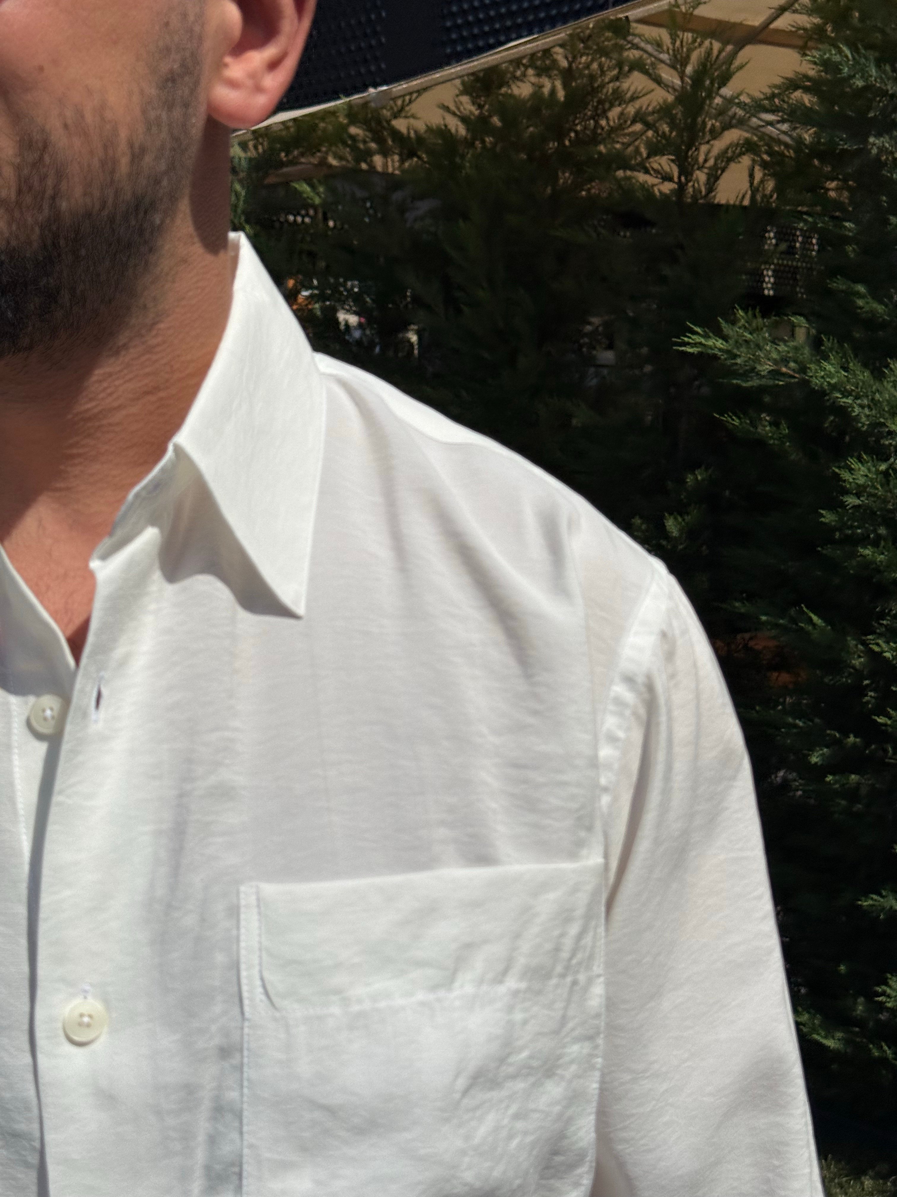 Modal Kumaş Oversize Beyaz gömlek
