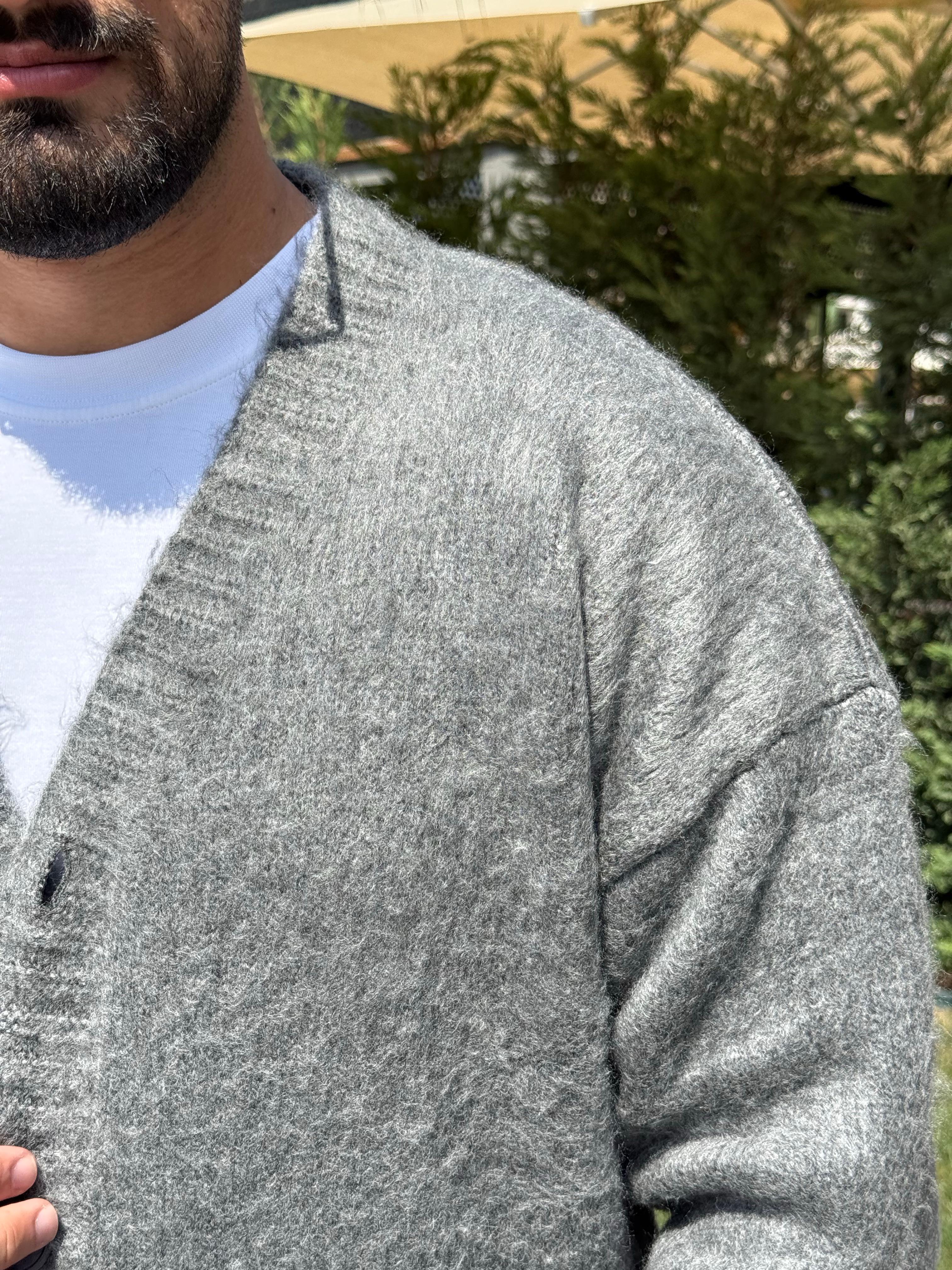Antresit Oversize Pamuklu Basıc Hırka