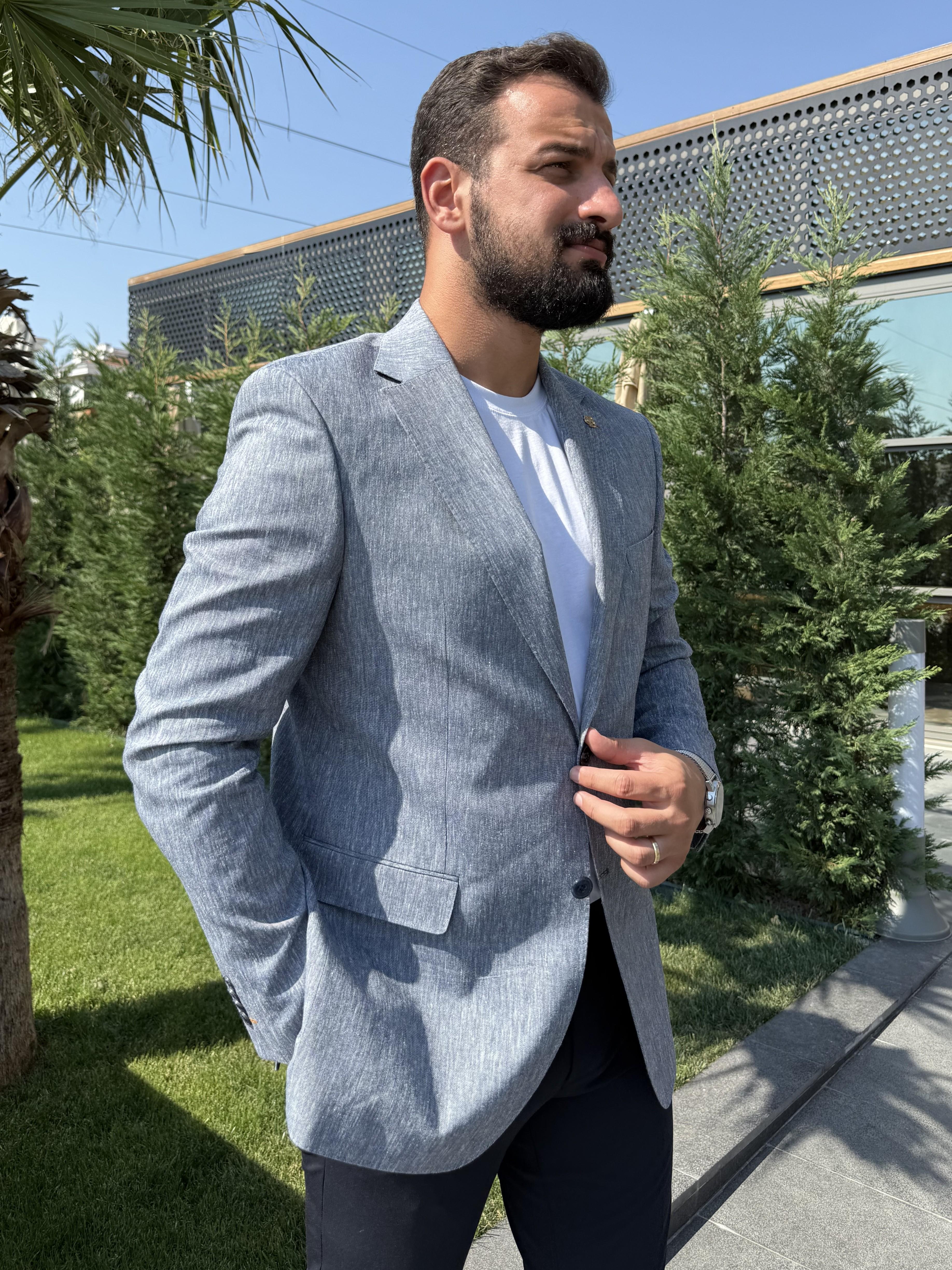 Buz Mavisi Tek Ceket
