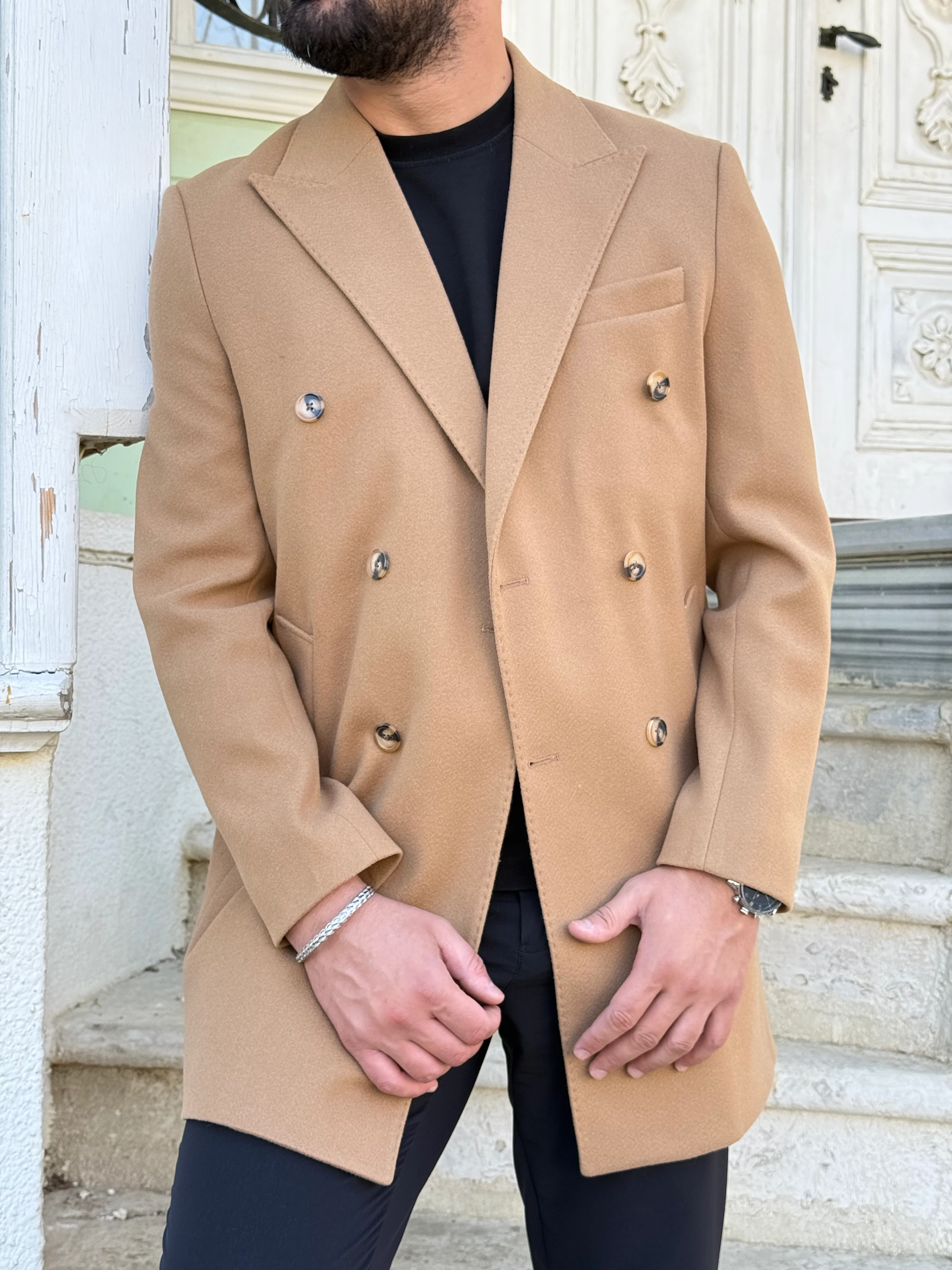 TABA RENK KRUVAZE KAŞE KABAN