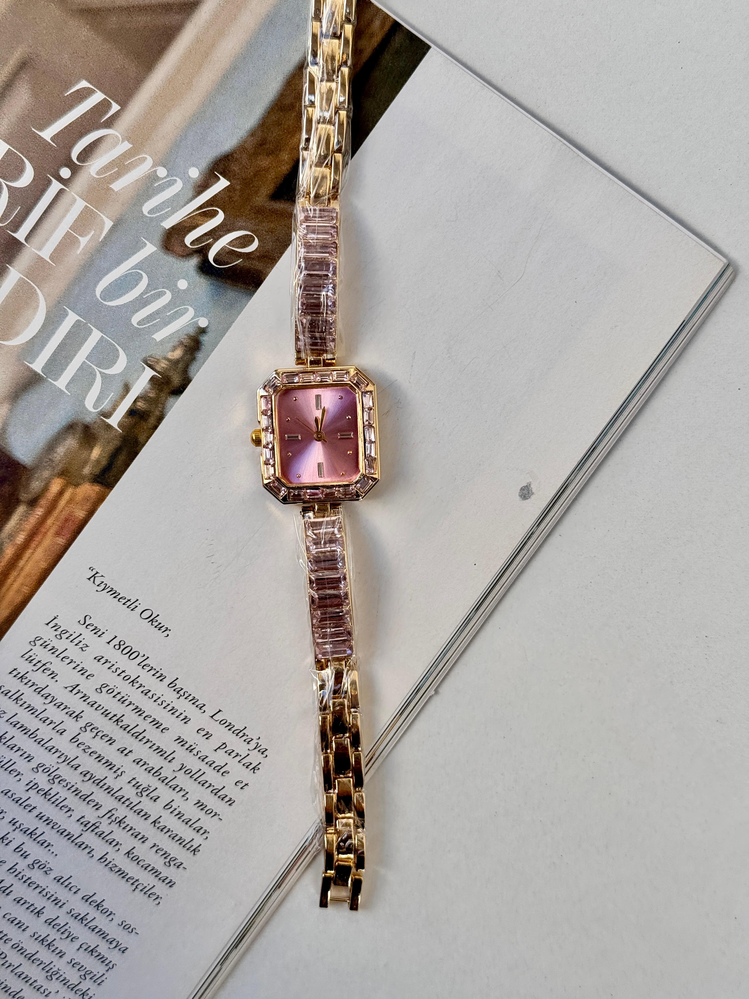 Marka model gold-pembe kol saati