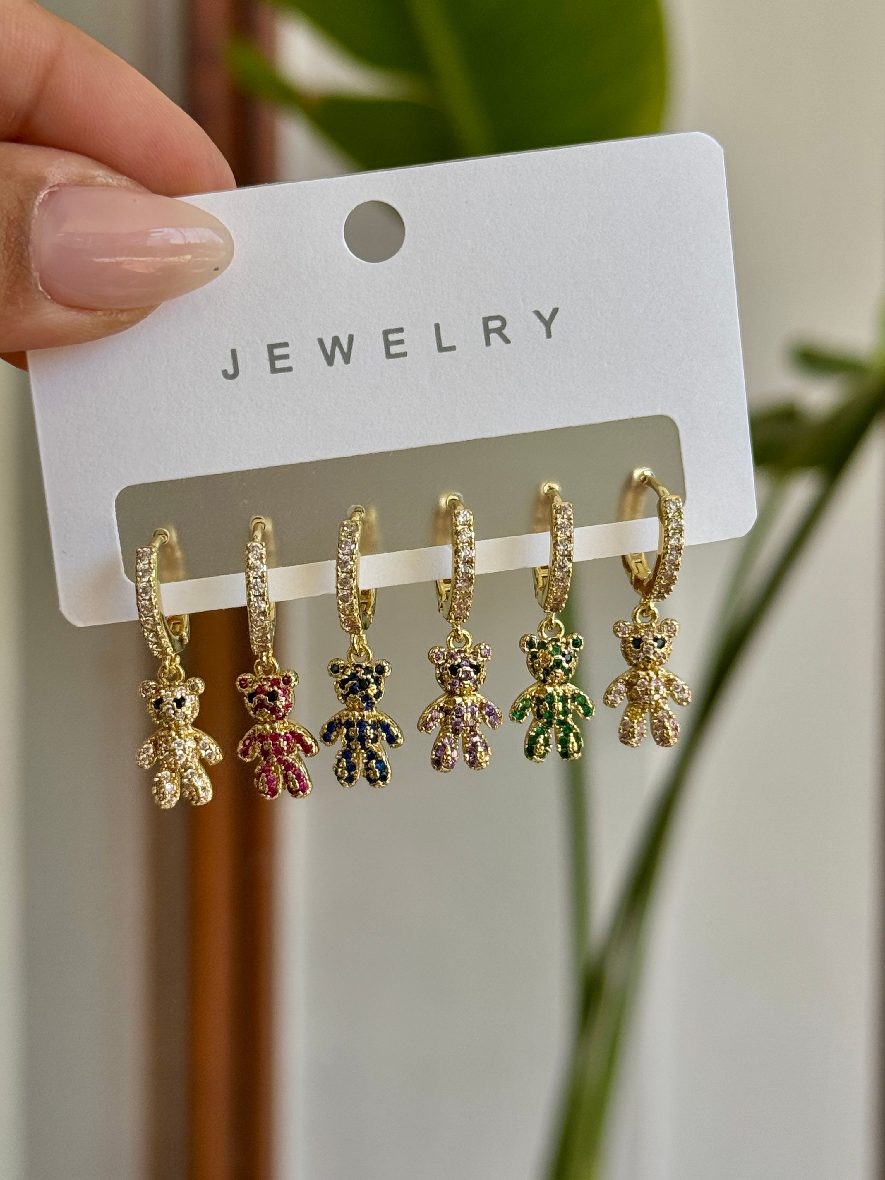 Tedy altılı set küpe ( gold )