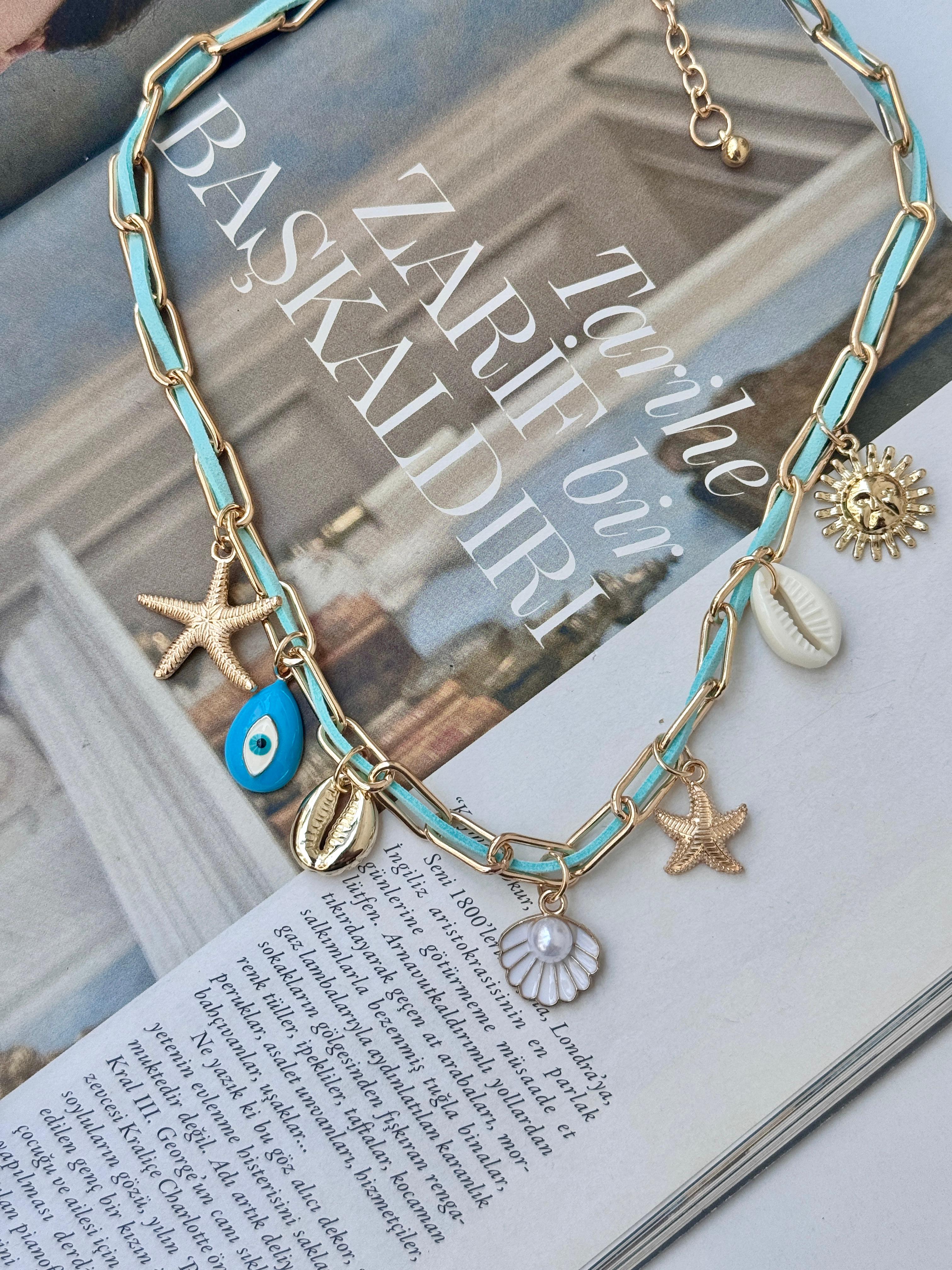 Beach su yeşili kolye 