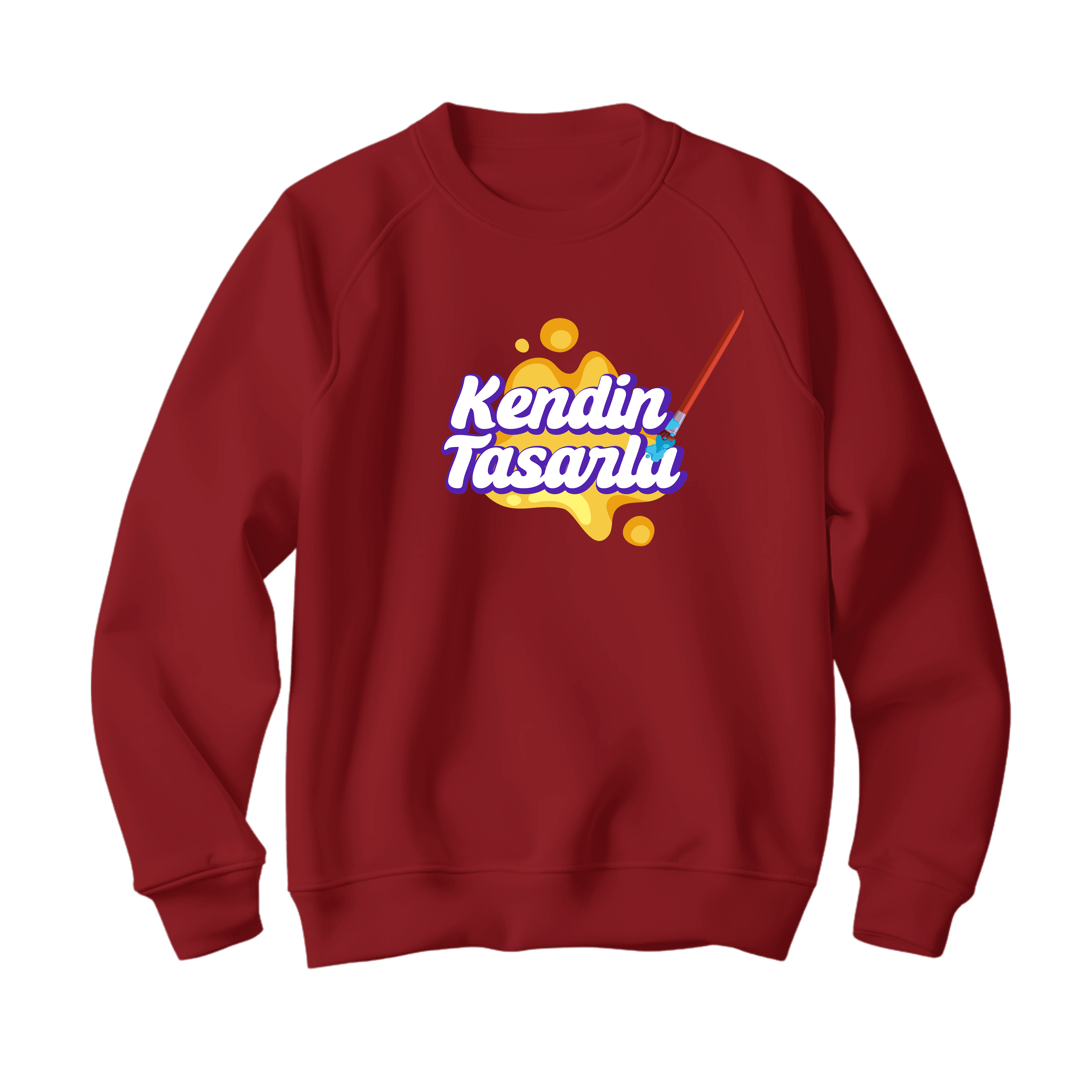 Kadın Basic Sweatshirt Kırmızı Tarzını Yarat 🎨🖌️