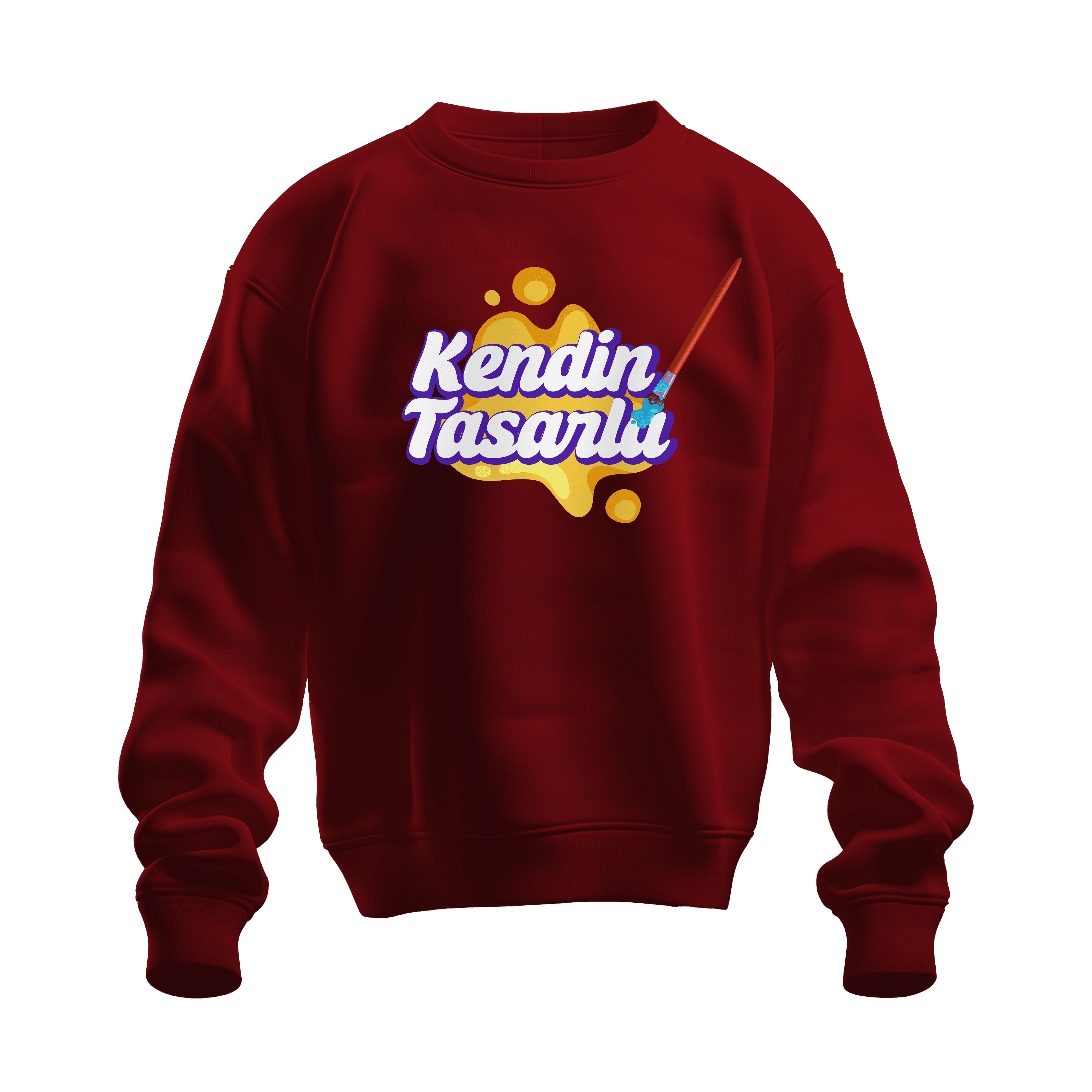 Erkek Basic Sweatshirt Kırmızı Tarzını Yarat 🎨🖌️