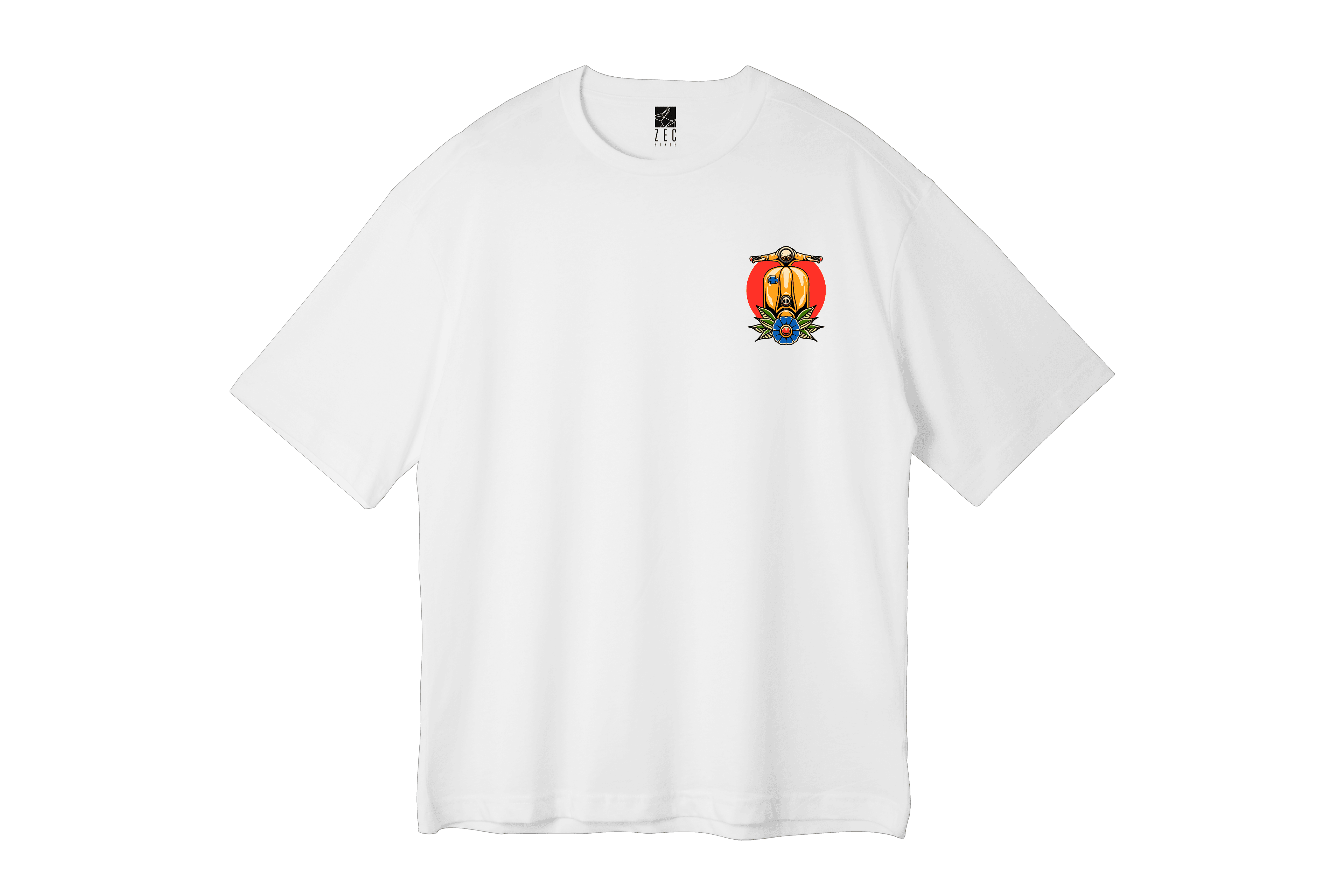 Beyaz Oversize Unisex T-shirt - Vespa