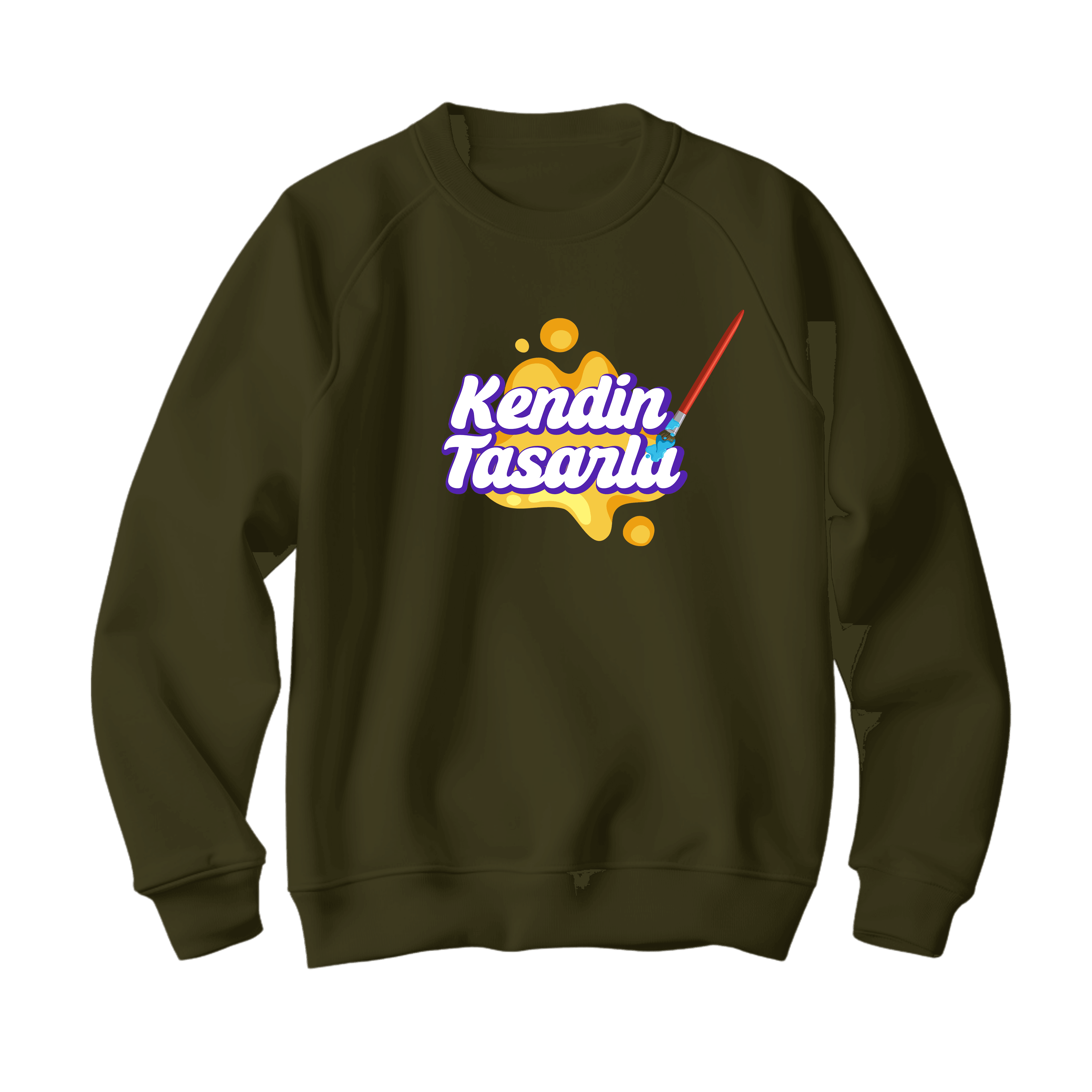 Kadın Basic Sweatshirt Haki Tarzını Yarat 🎨🖌️