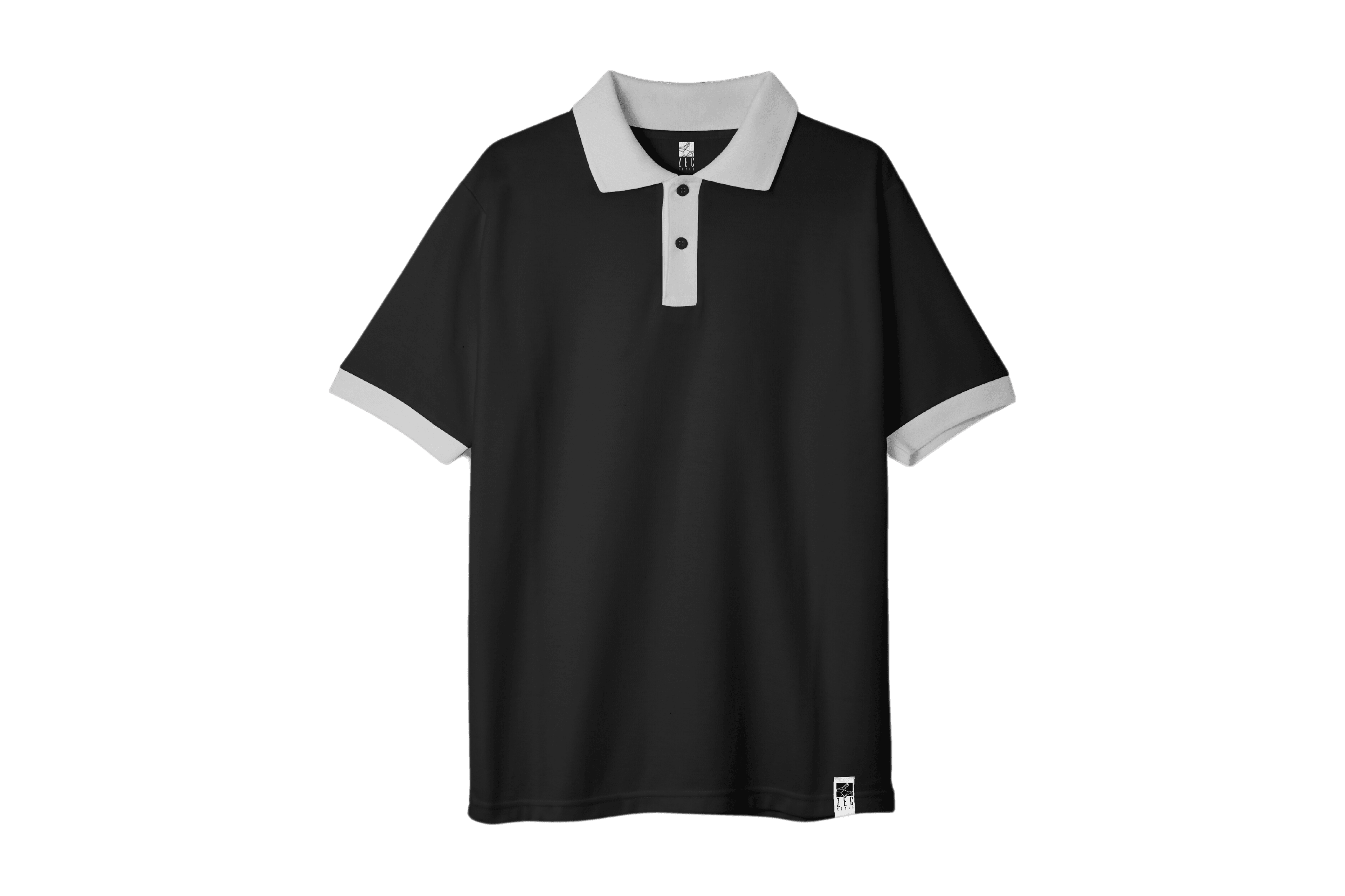 Siyah Beyaz Polo Yaka T-shirt 2SB