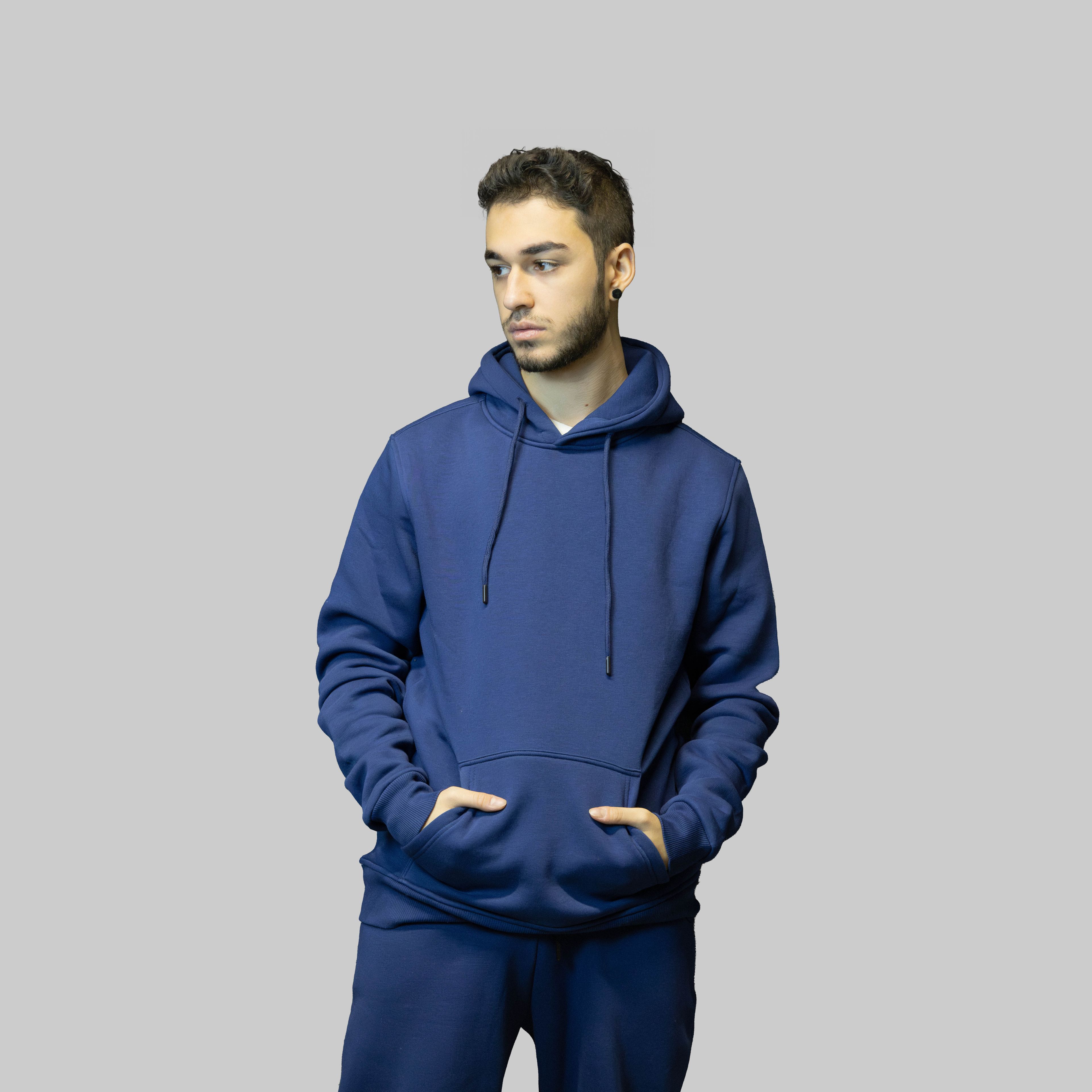 Lacivert Basic Regular Hoodie