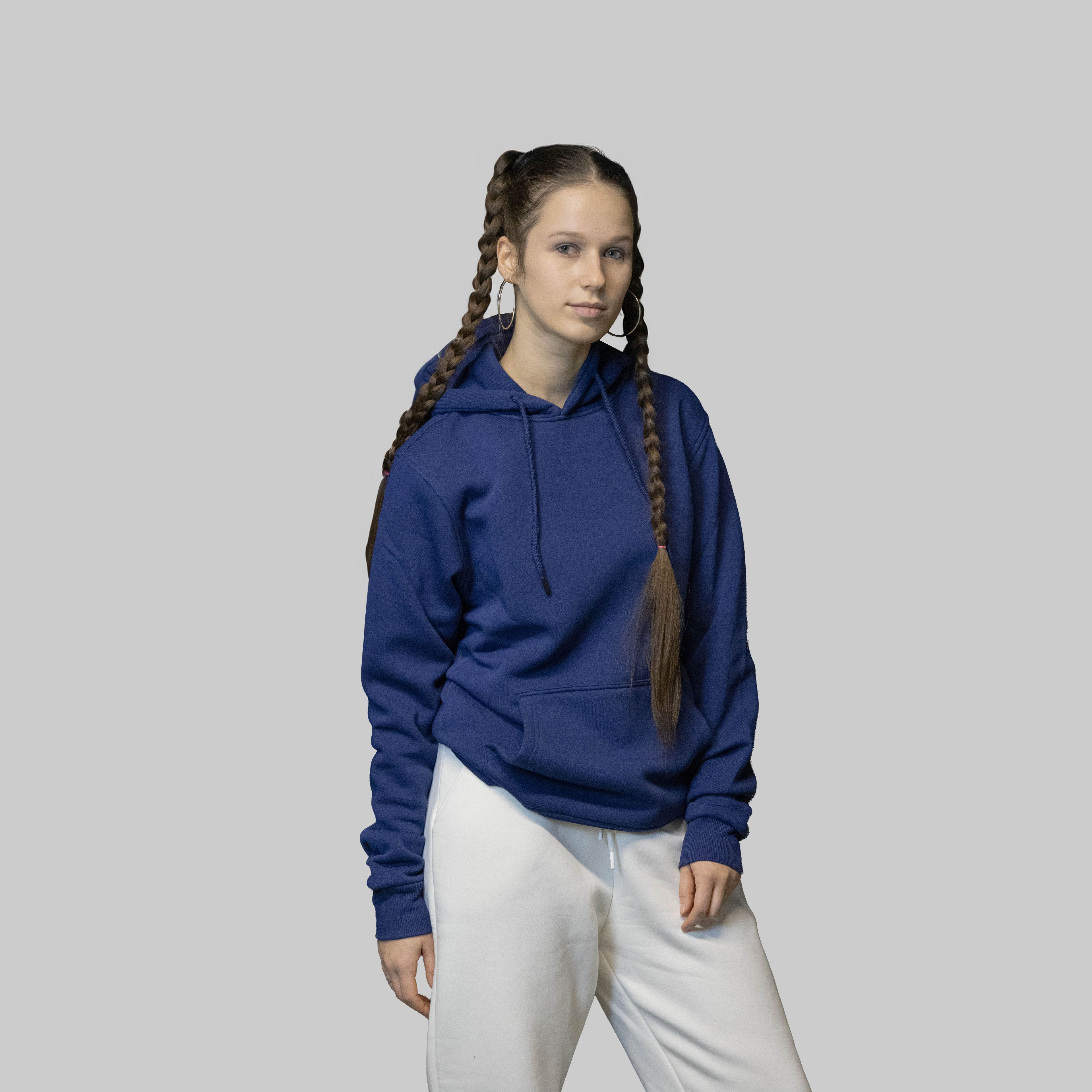 Lacivert Basic Regular Hoodie