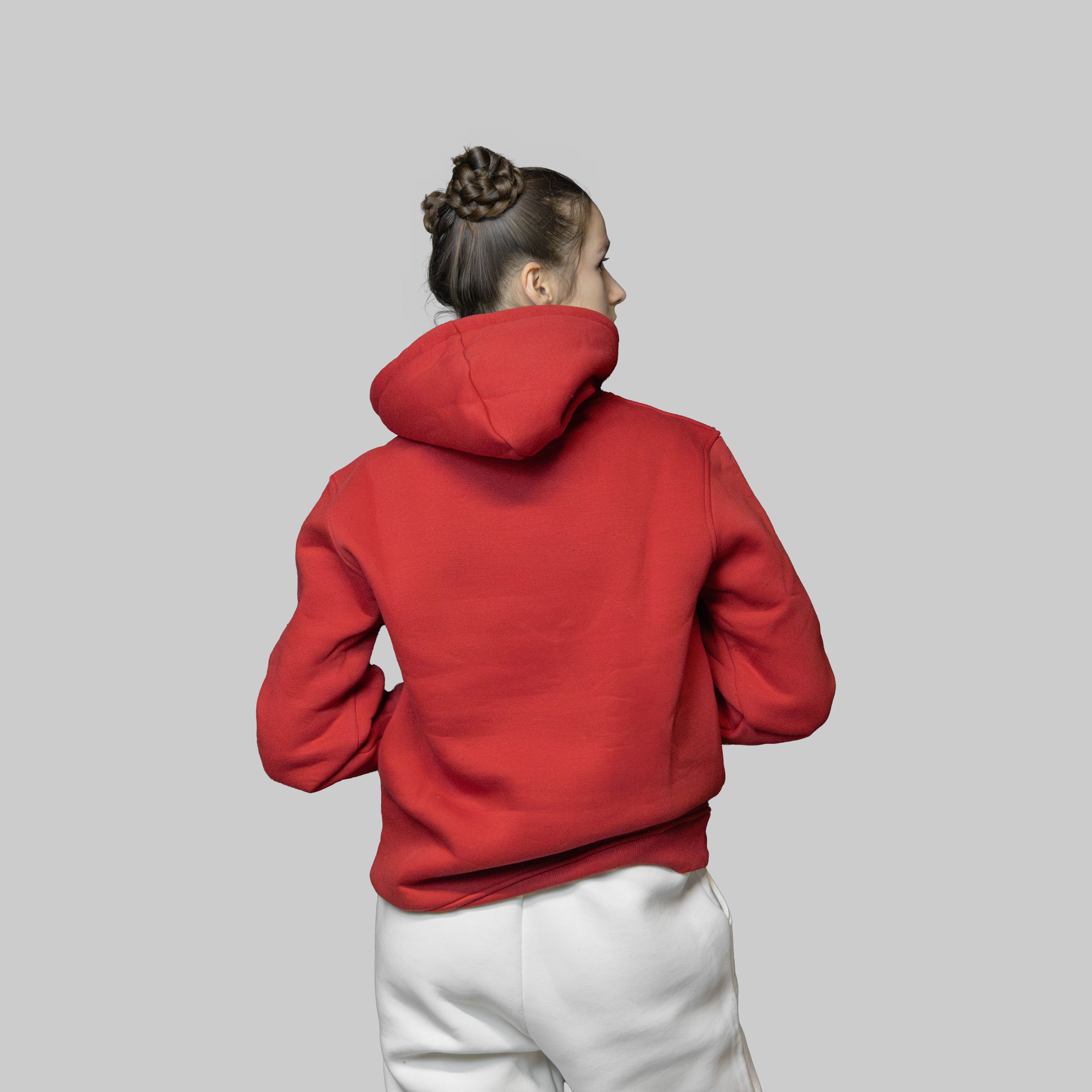 Kırmızı Basic Regular Hoodie