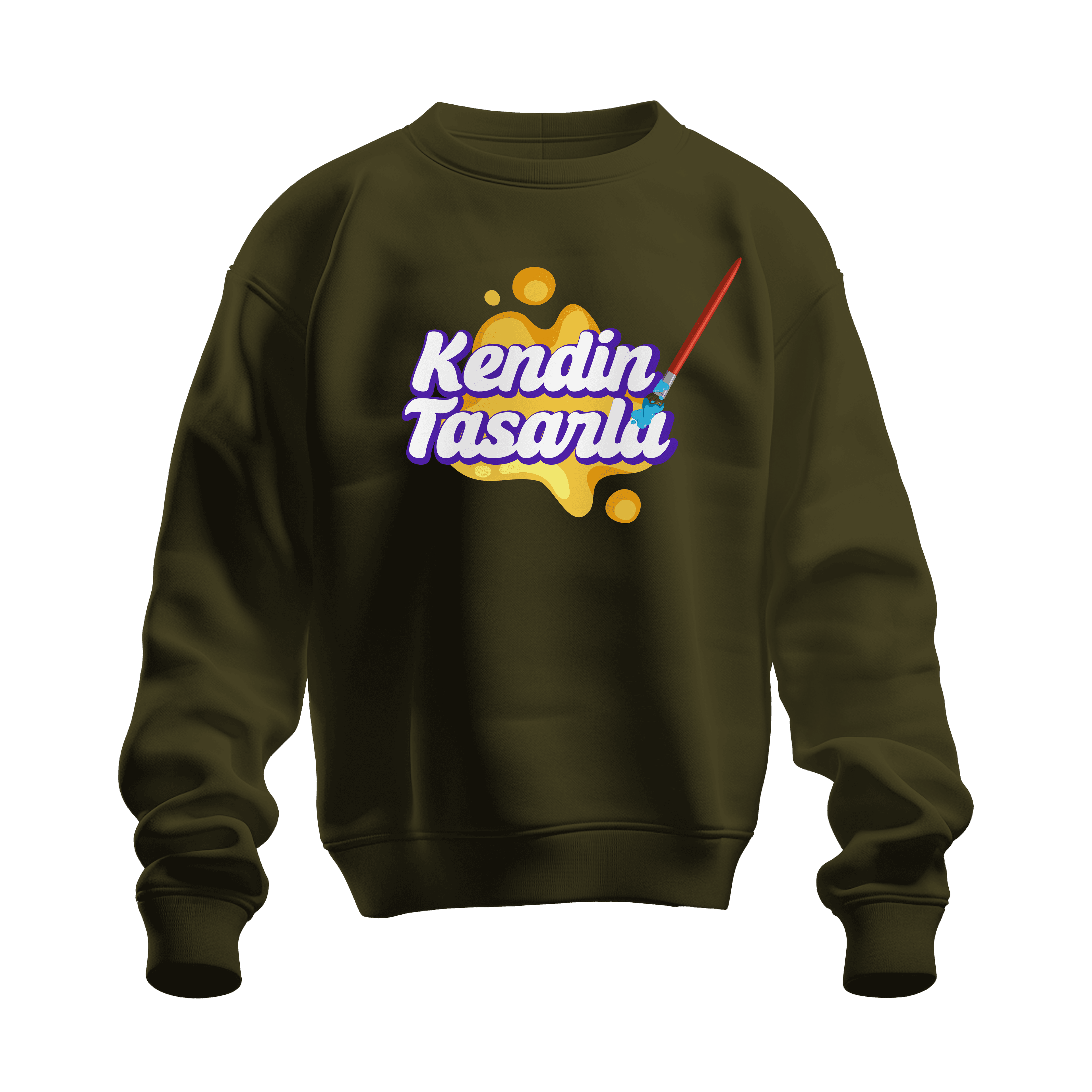 Erkek Basic Sweatshirt Haki Tarzını Yarat 🎨🖌️