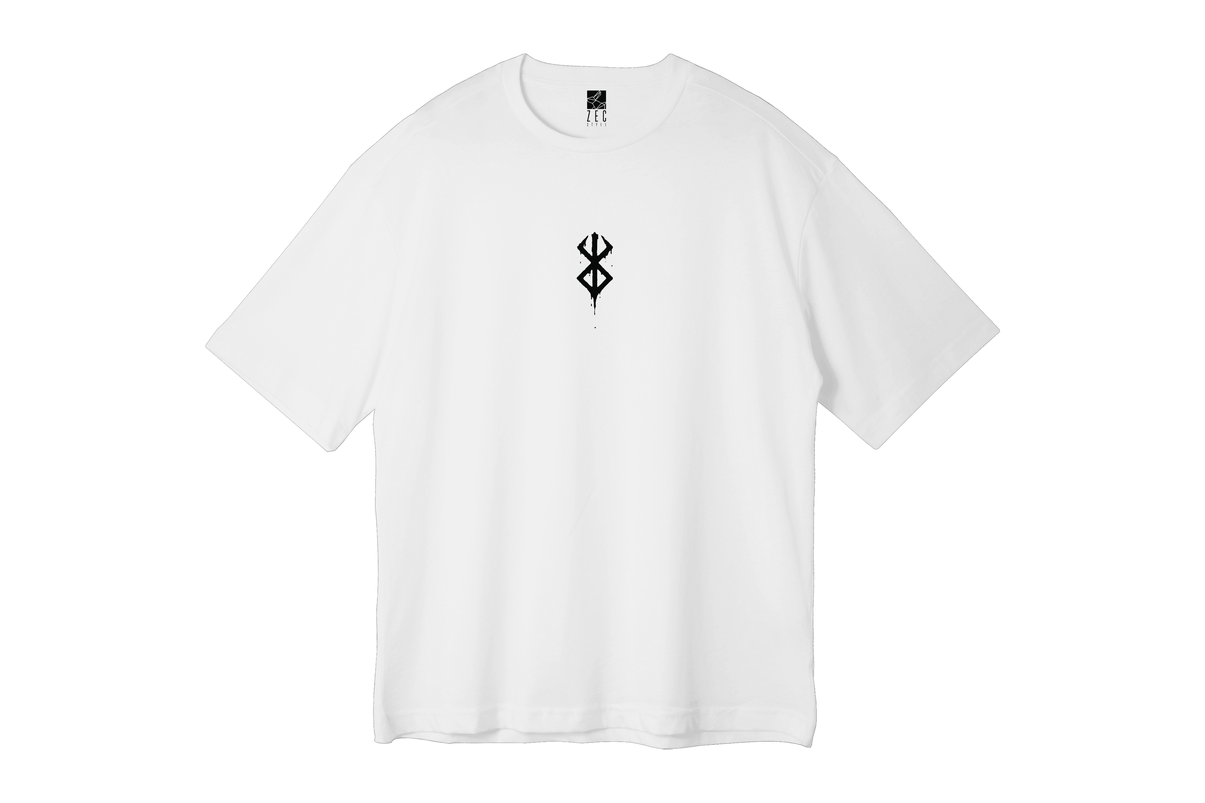 Beyaz Oversize Unisex T-shirt - Berserk Sembol