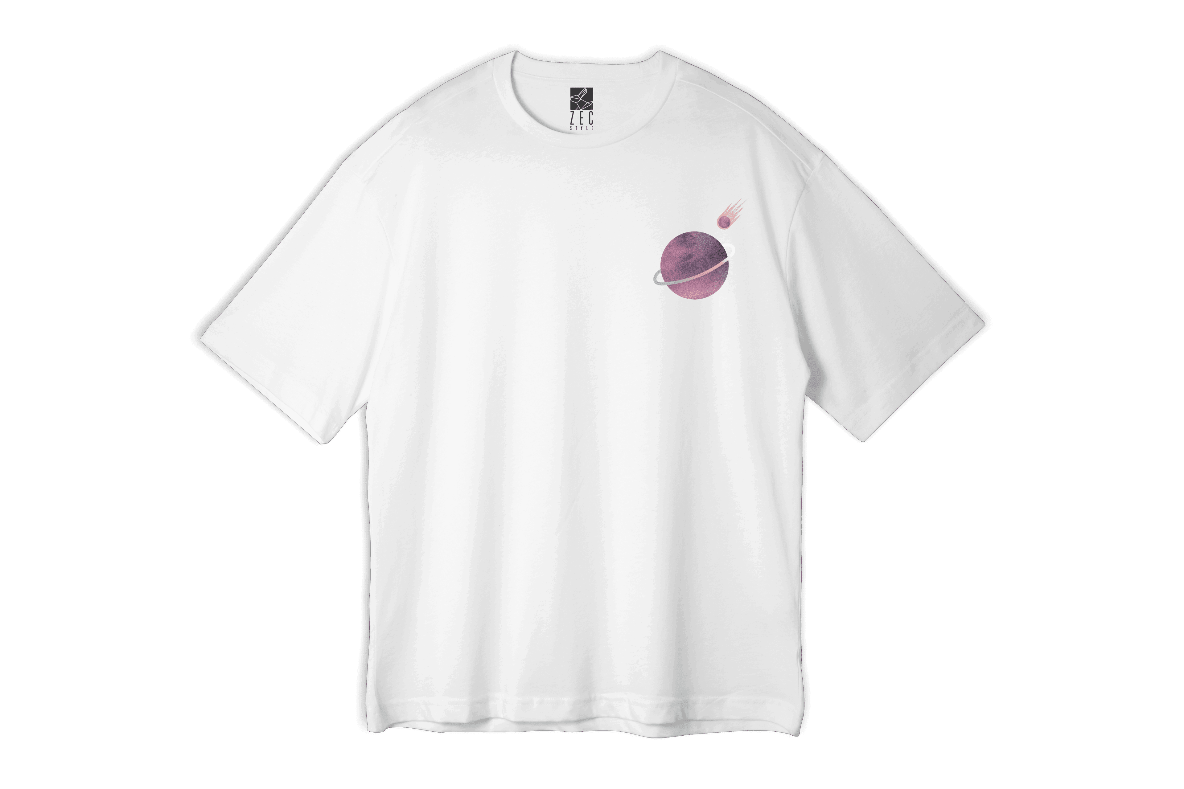 Beyaz Oversize Unisex T-shirt 40B